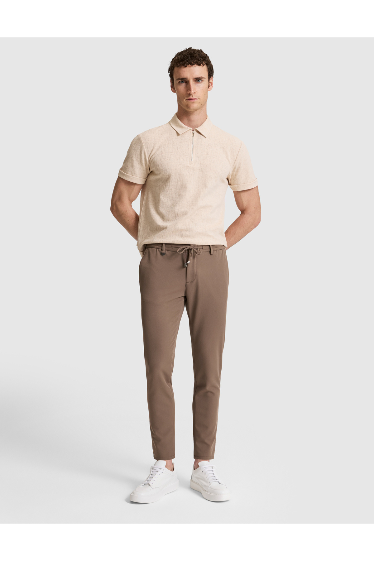 شلوار کلاسیک جاگر طرح سمور با کمر کشی 50324220-VR052 پیر کاردین شلوار Pierre Cardin