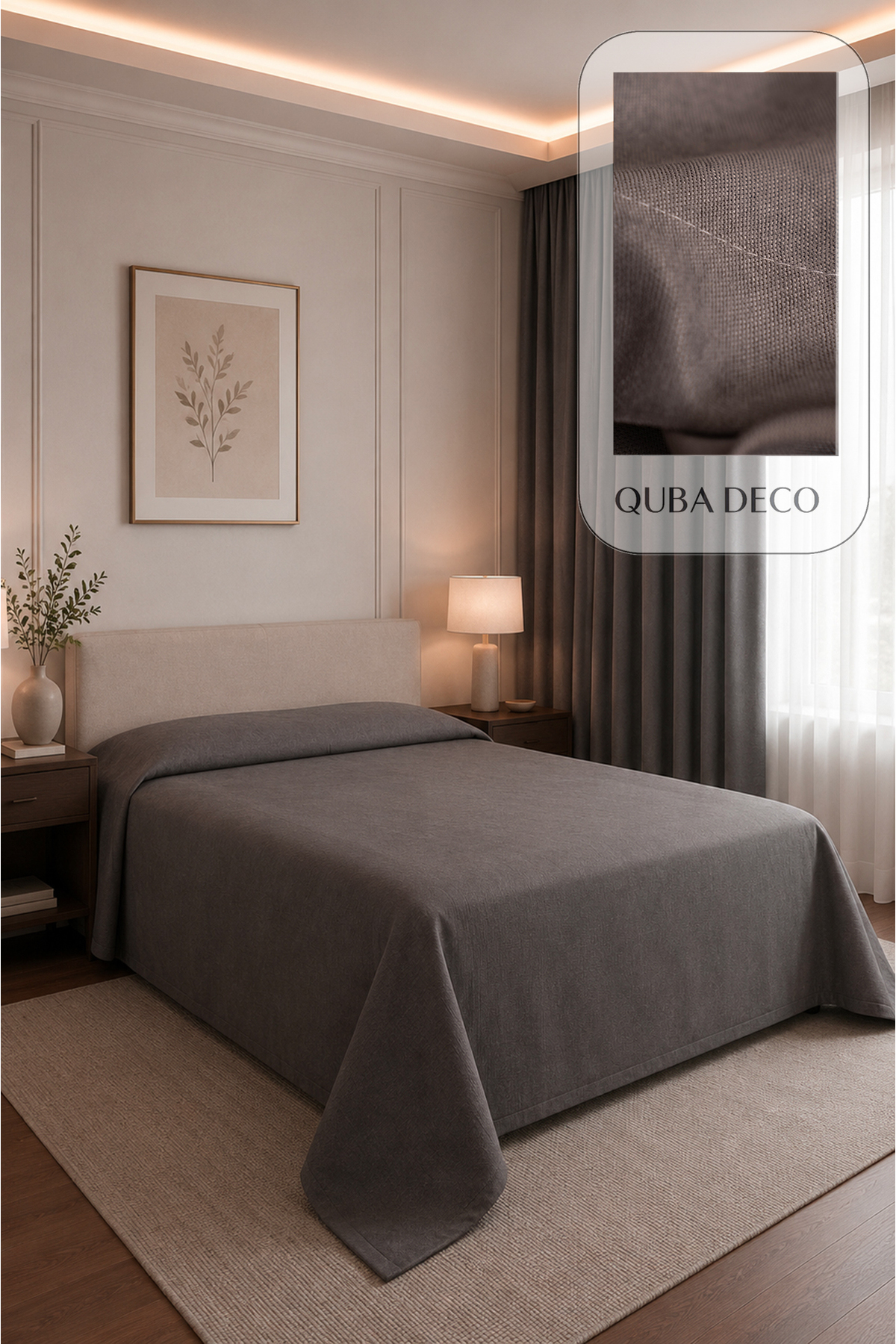 Velvet Textured Double Single Floor Island Bedspread Bedroom Nursery Guest Room