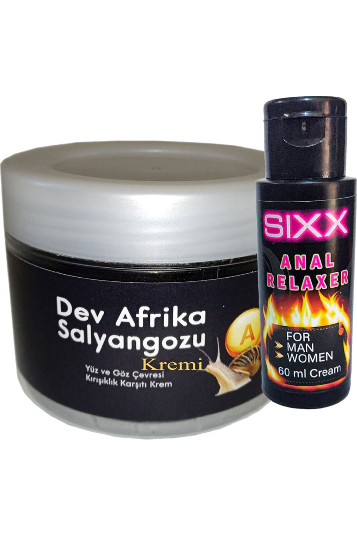 Bezos Giant Dev Afrikasalyangozu Yaşlanmakarşıtı Krem 100ML + Sıxx Bay Analrahatlatıcı Crem — GU-EYF-22132-NIDA01