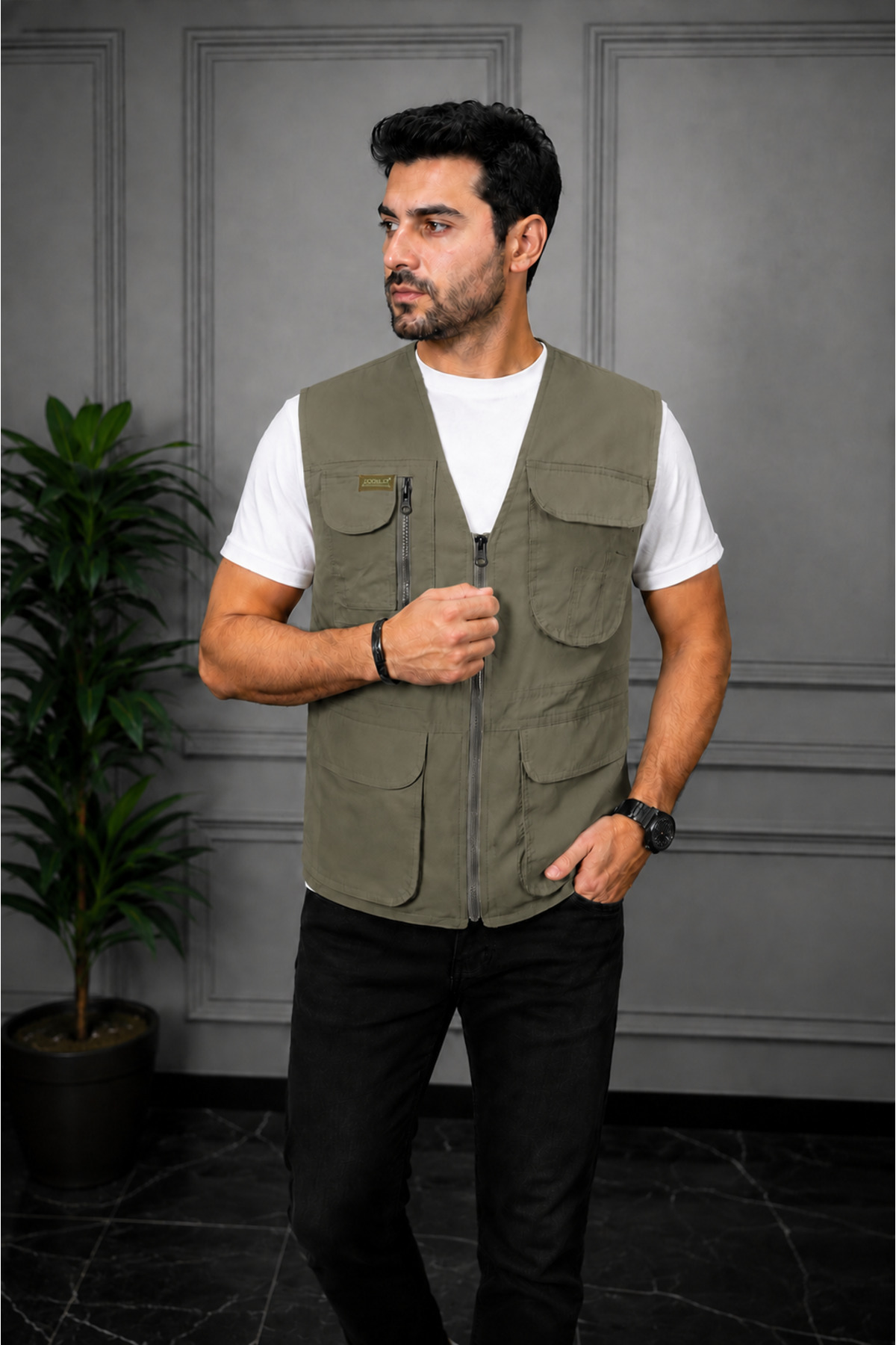 MODMEN Erkek Avcı Yeleği Erkek Outdoor Yelek Erkek Yelek görsel 3