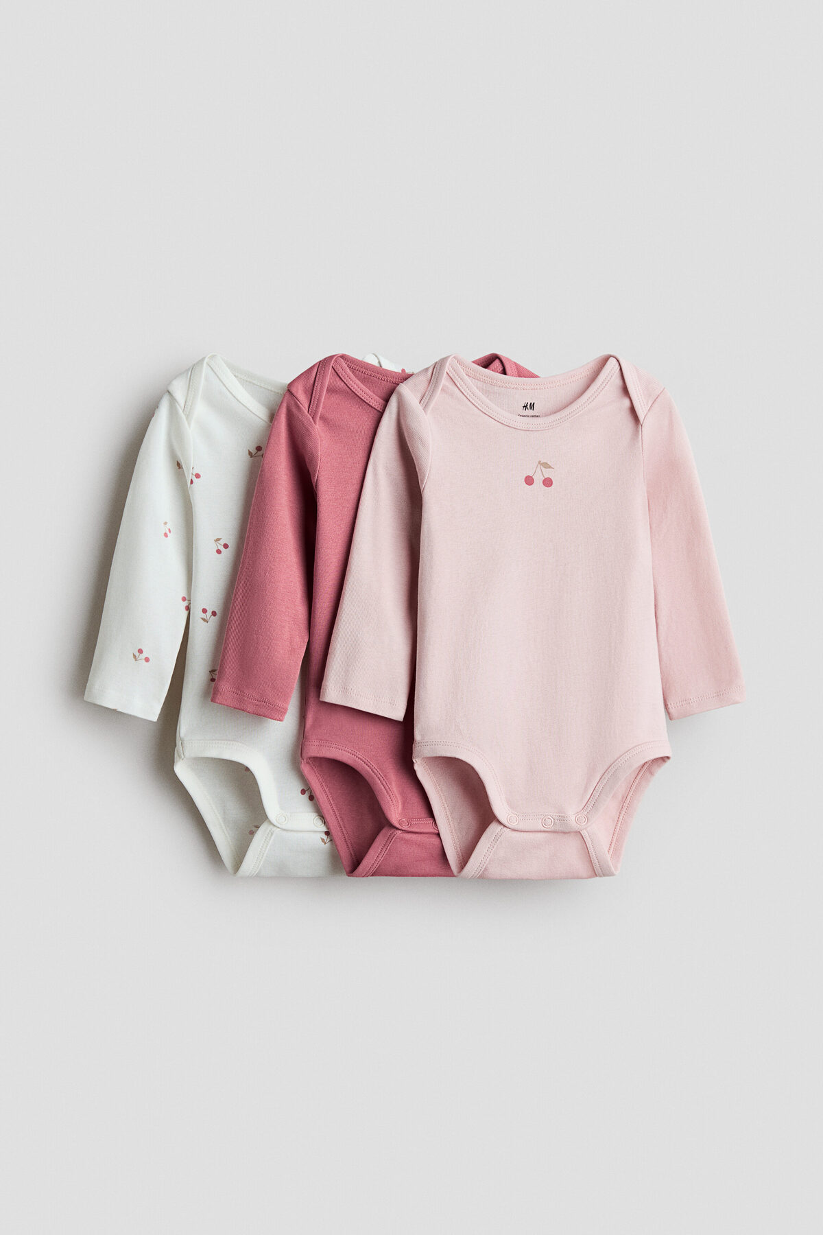 بادی سه تکه نخی یقه پاکتی اچ اند ام بادی H&M