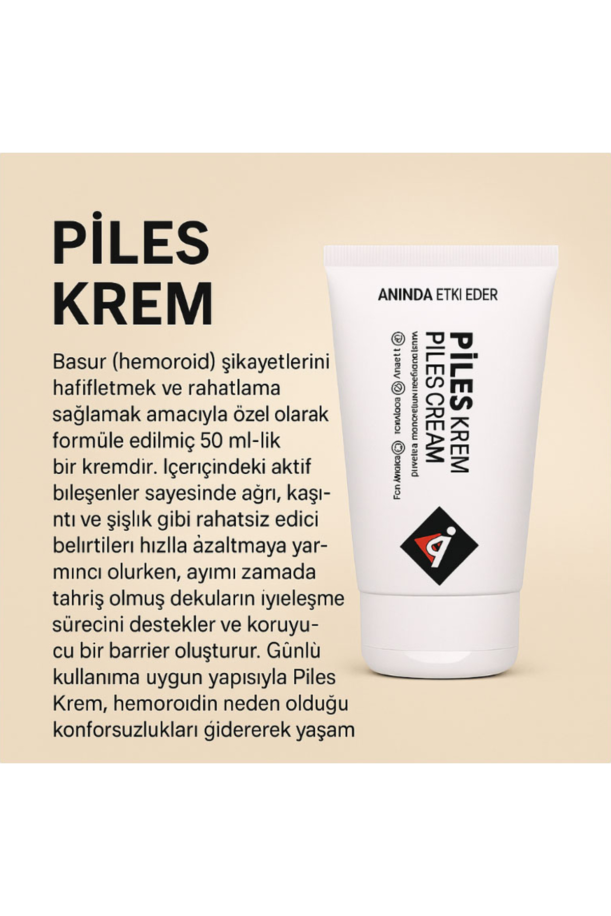 Piles Krem Hemroidinize 50 ml Krem 2 Adet — GU-EYF-21419-AGC01 — تصویر 2 از 4