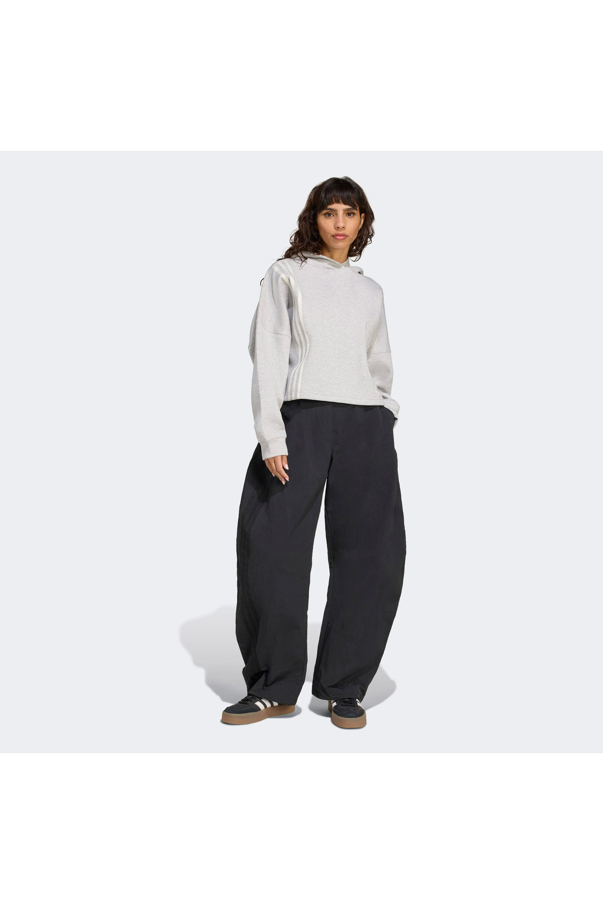 هودی خاکستری زنانه 3 Stripes