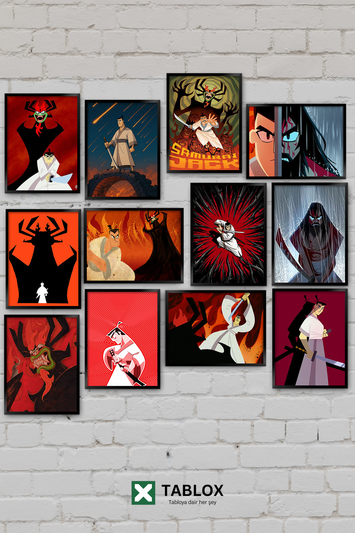 TABLOX 12 Parça Samurai Jack Aku Cartoon Network Çizgi Dizi