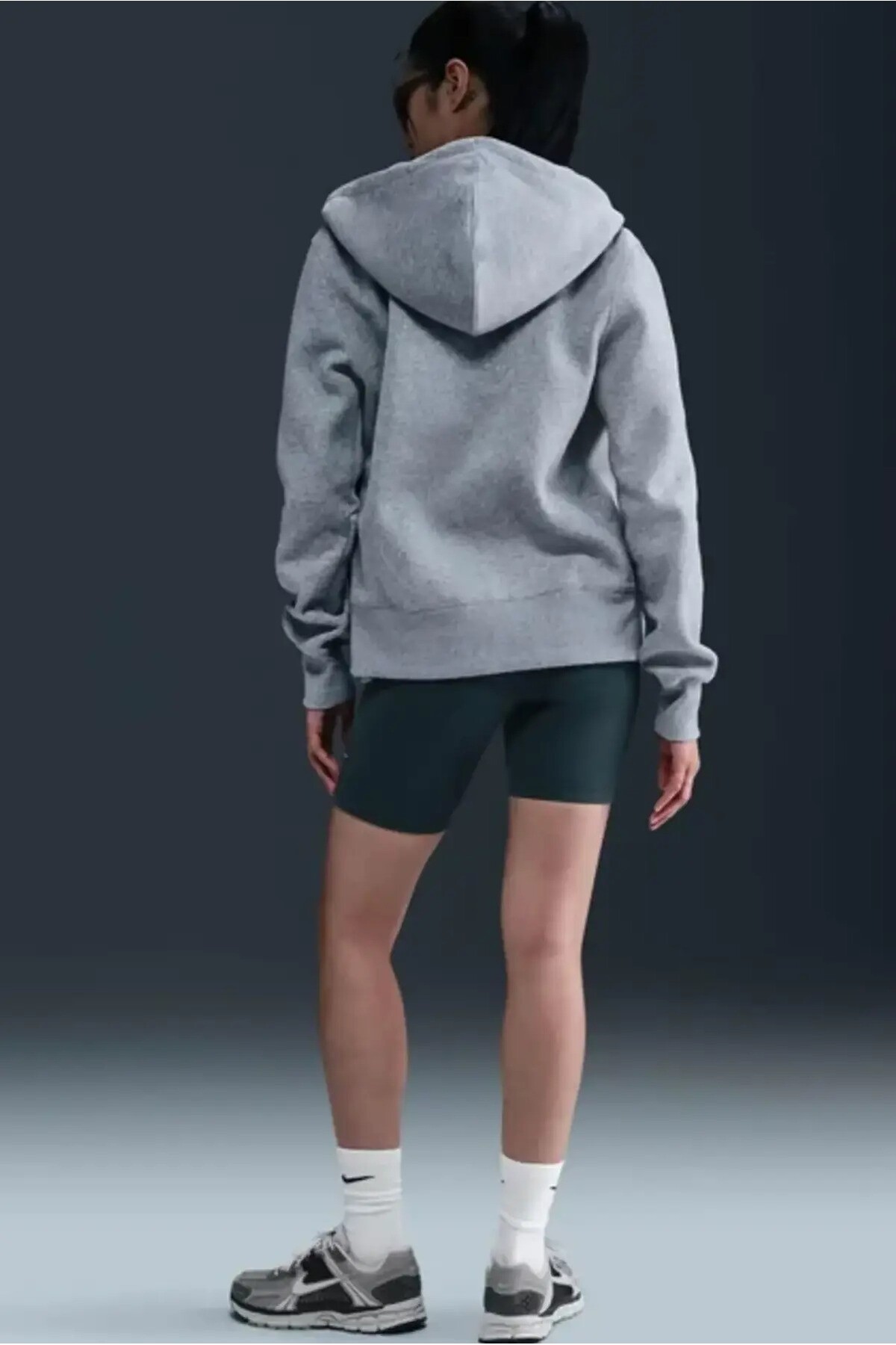 Nike Sportswear Phoenix Fleece Std Fz Hoodie Kadın Gri Sweatshrit görsel 6