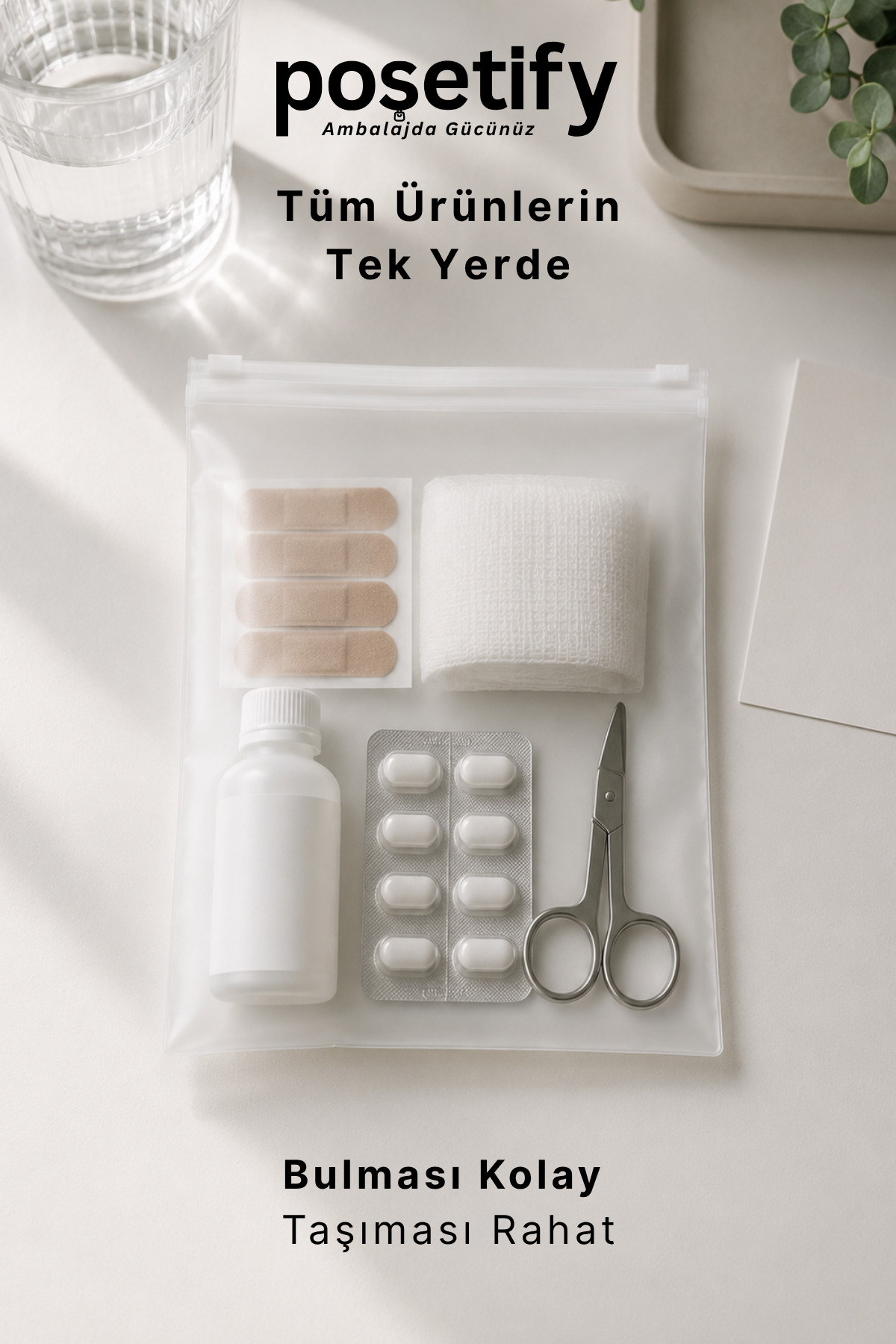 Fermuarlı Organizer 15x20 Cm | 10 Adet | Buzlu Şeffaf Kozmetik, Makyaj Çantası ve Çok Amaçlı Torba — بی‌رنگ PS-FO-1520-10 — تصویر 6 از 8