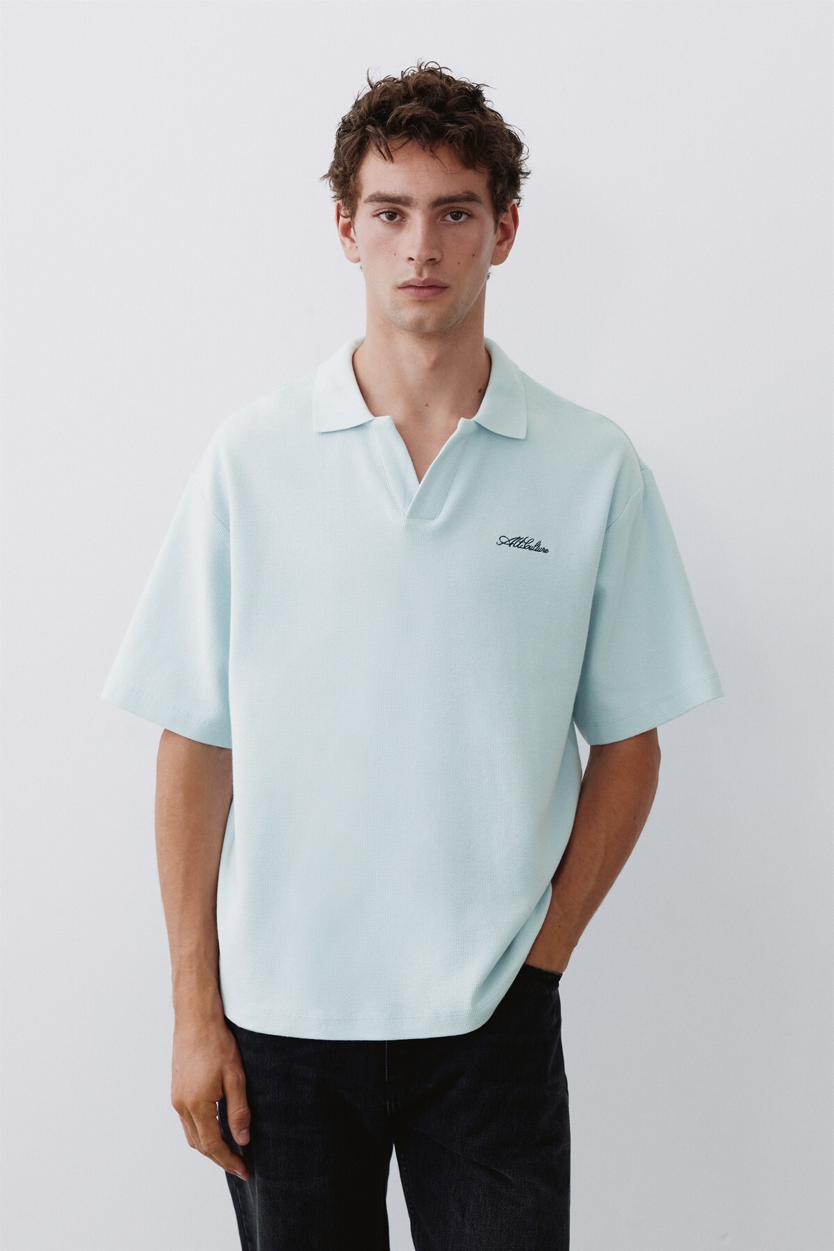 1_org_zoom تیشرت Pull & Bear یقه دار آستین کوتاه اورجینال - تصویر 1