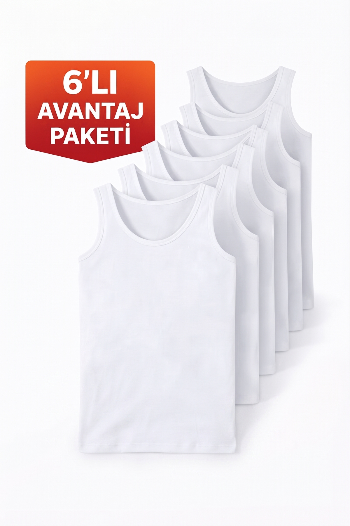 NACAR STORE 6'lı Askılı Likralı Pamuklu Erkek Atlet Avantaj Paketi