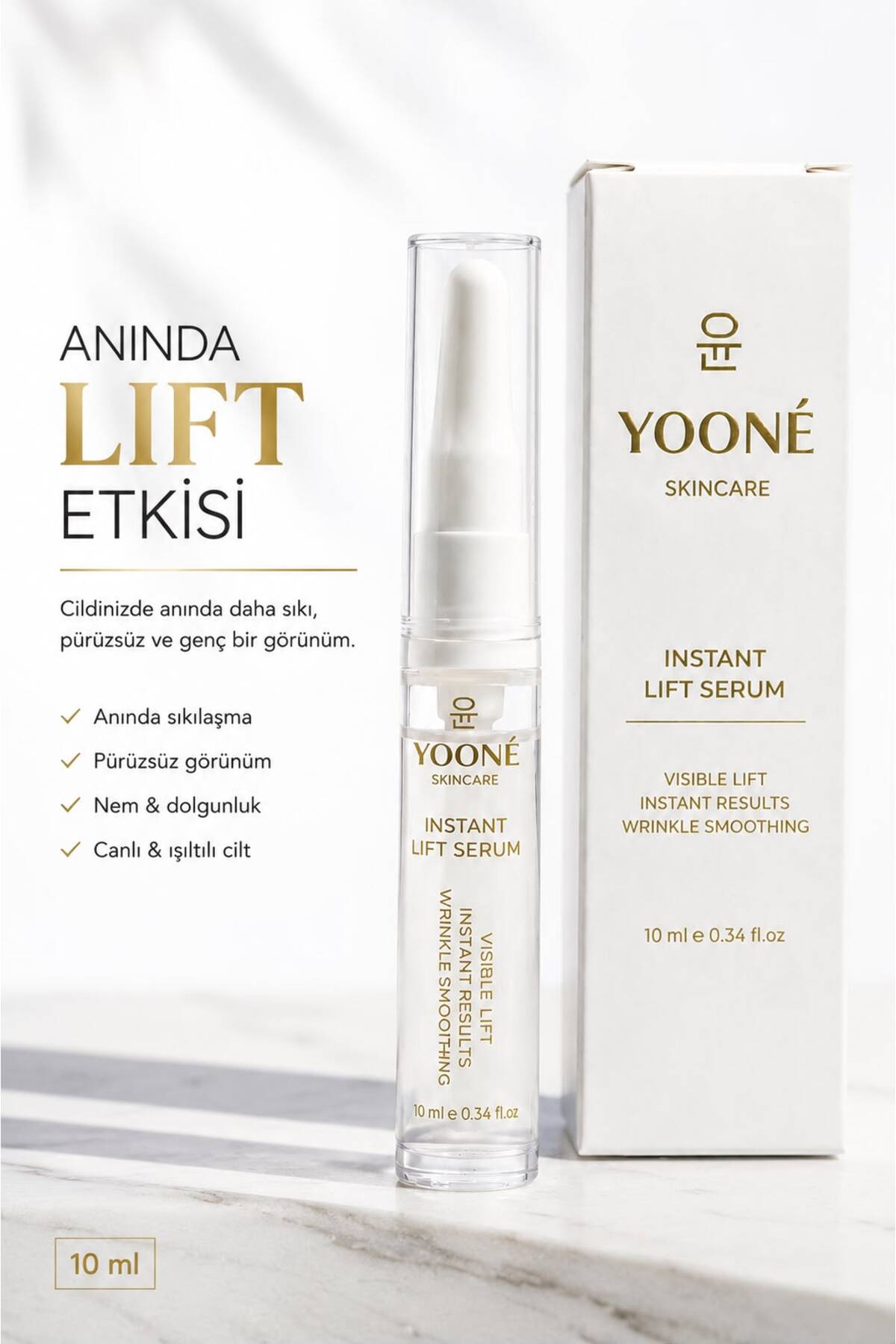 Yooné Skincare INSTANT LIFT SERUM 10 ml LIFTING ETKİLİ KIRIŞIKLIK KARŞITI YÜZ SERUMU — 02023434 — تصویر 3 از 7