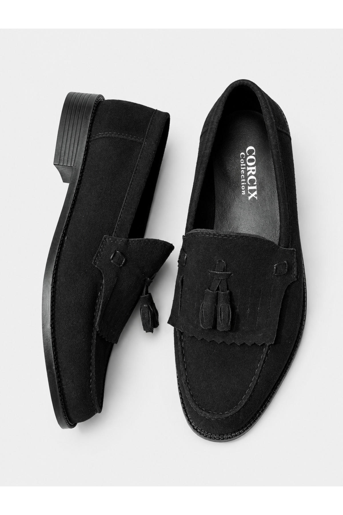 YALÇIN Erkek Siyah Püsküllü Loafer Günlük Klasik Süet Ayakkabı görsel 6