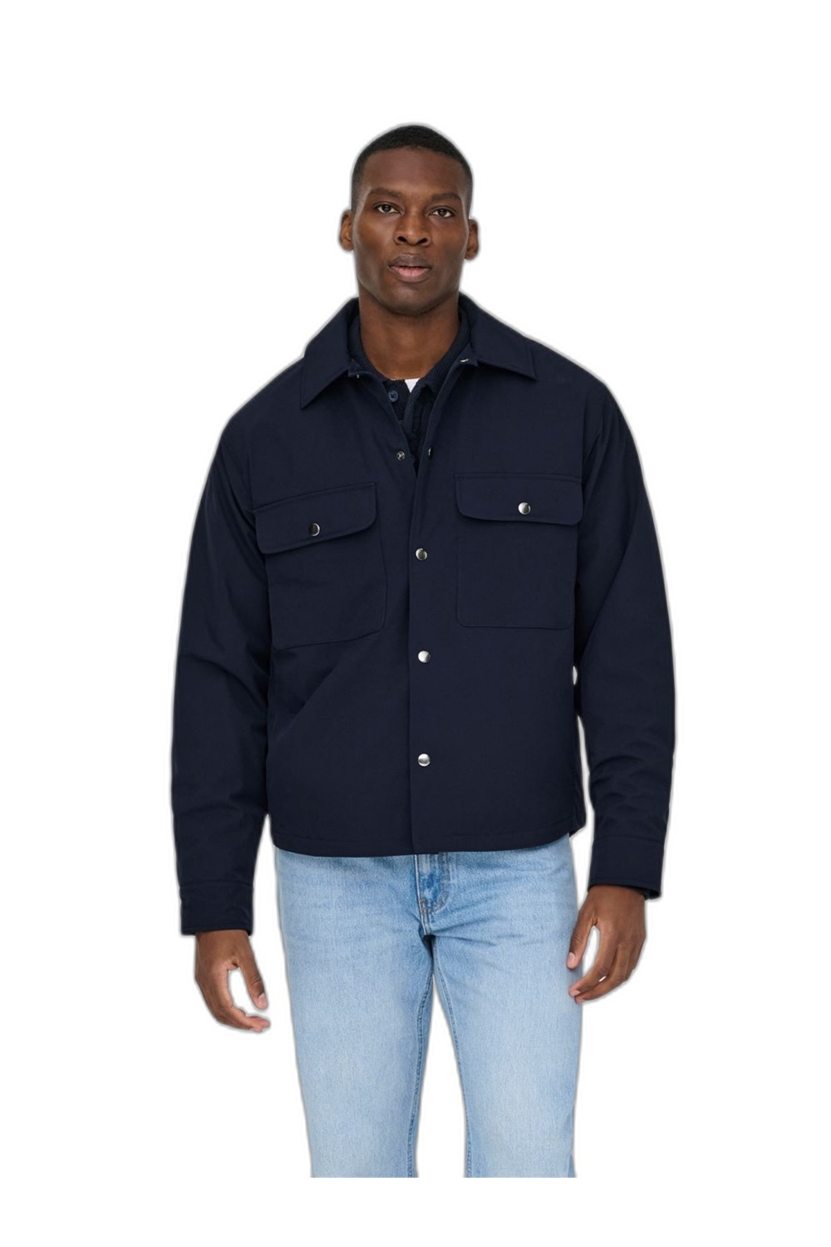 Only & Sons ONSDAVID LIFE PADDED OVERSHIRT OTW Erkek Mavi Ceket - 22036739 görsel 6