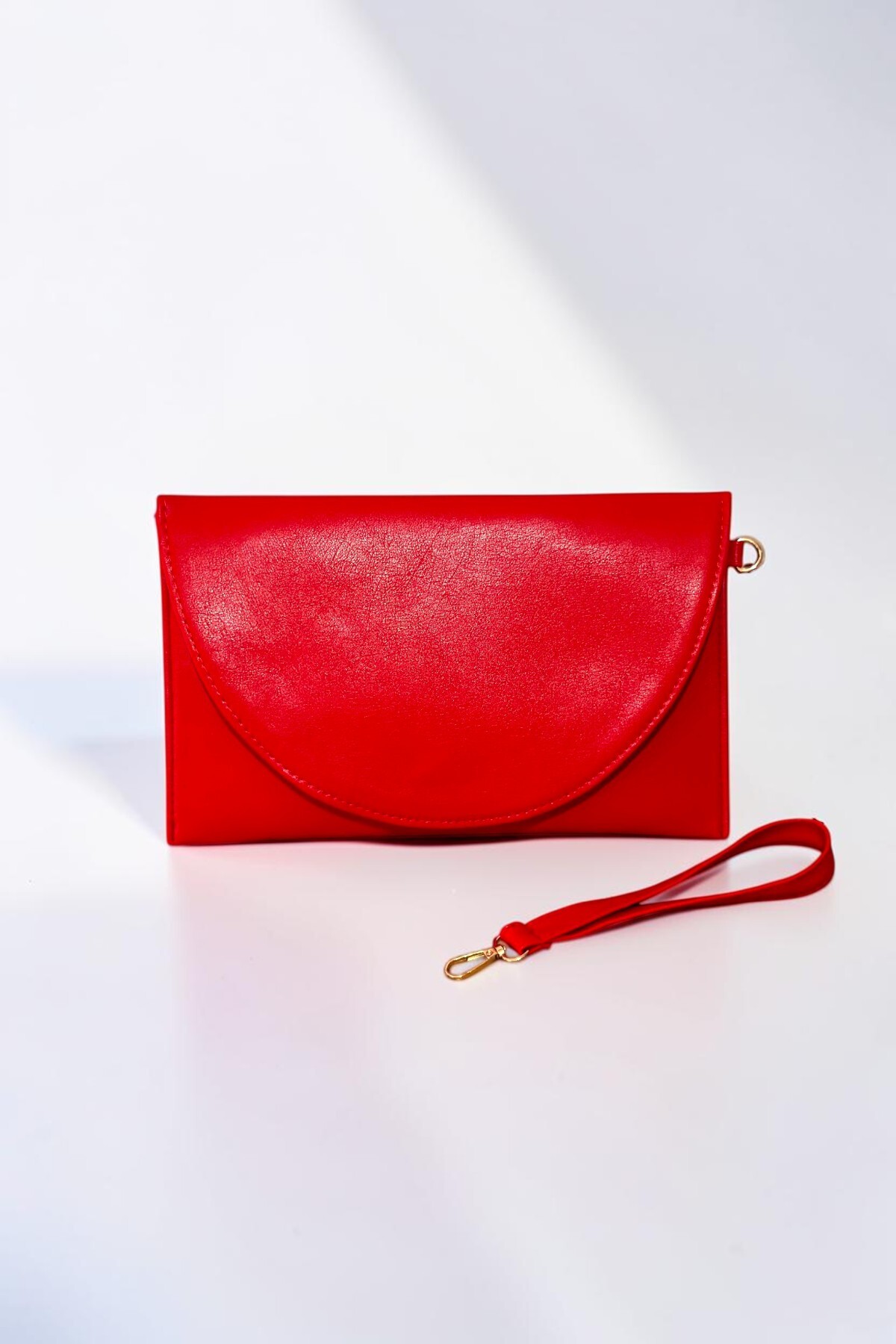 Classbag Kadın Kırmızı Zarif Zarf Model, Bilek Askılı Orta Boy Portföy Clutch Çanta (30cmx19cm) görsel 5