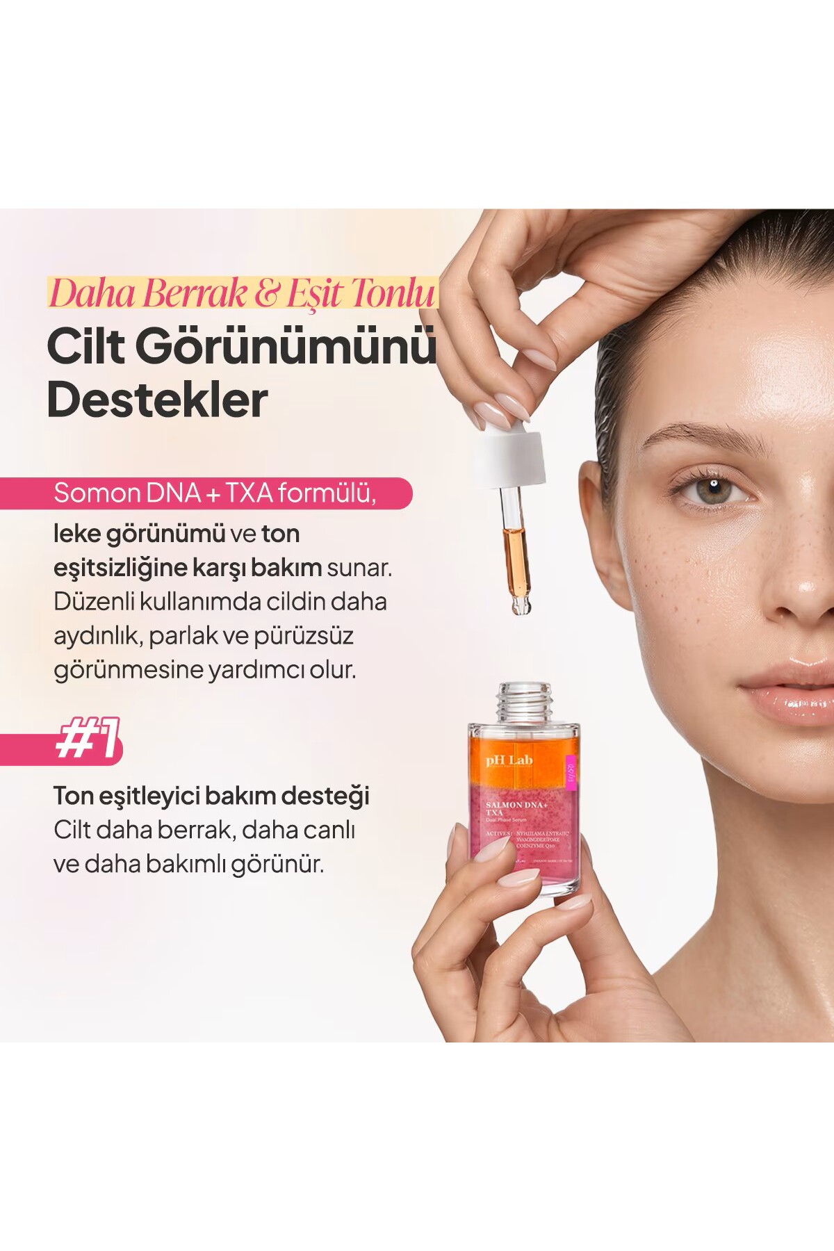 PhLab Somon DNA + TXA Yoğun Leke Bakım ve Cilt Tonu Eşitleyici Aydınlatıcı Serum 30 ml — MS1154124545445 — تصویر 3 از 5