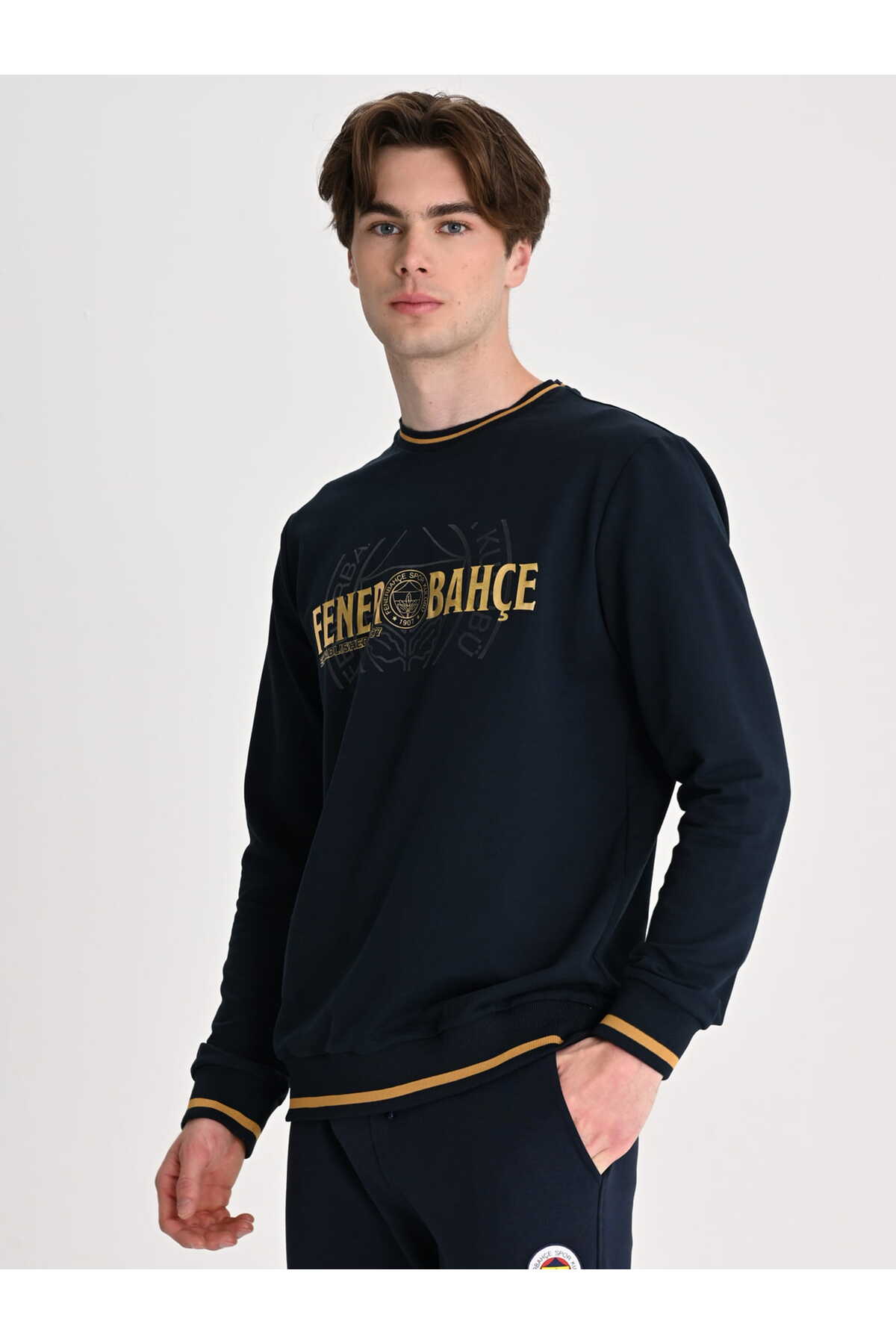 Fenerbahçe Lacivert Tribün Established 1907 Erkek Sweatshirt görsel 3