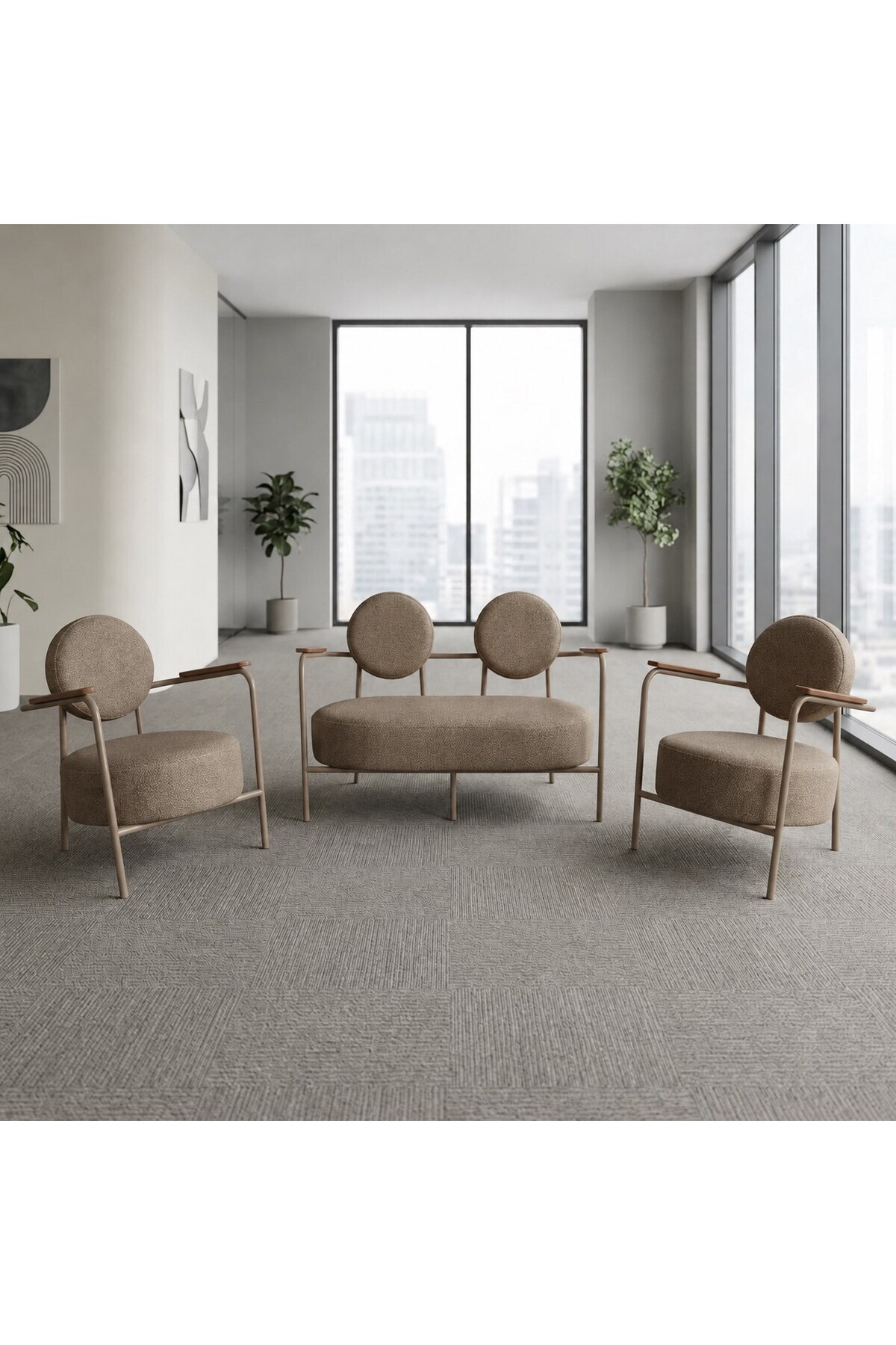 Azra Mobilya Venüs 2+1+1 Soft Kumaş Ofis & Büro İş Yeri Bekleme