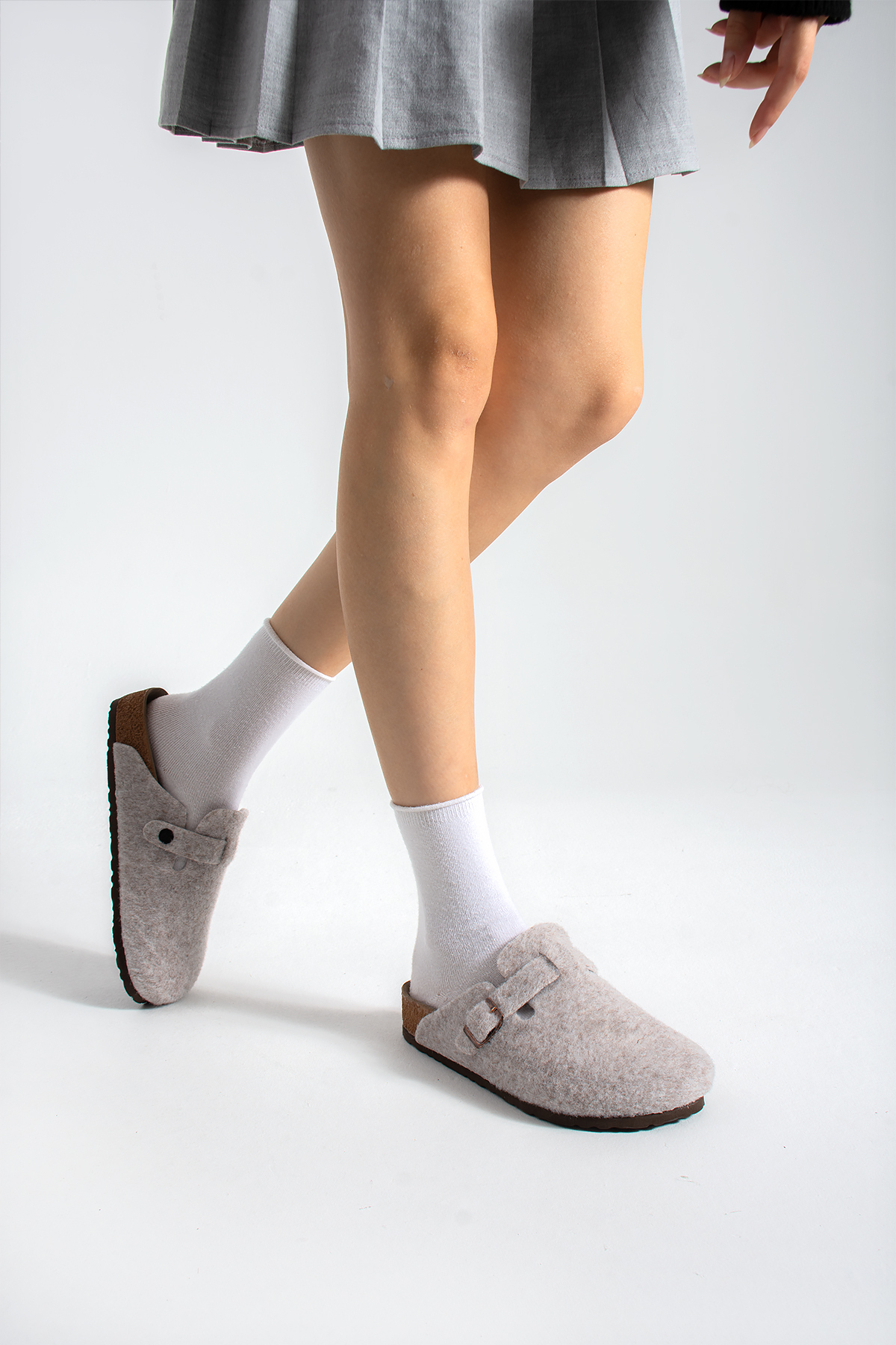 starmarj Unisex Keçe Terlik Konfor Modeli Kışlık Önü Kapalı Sabo Günlük Rahat Ev Terliği görsel 2