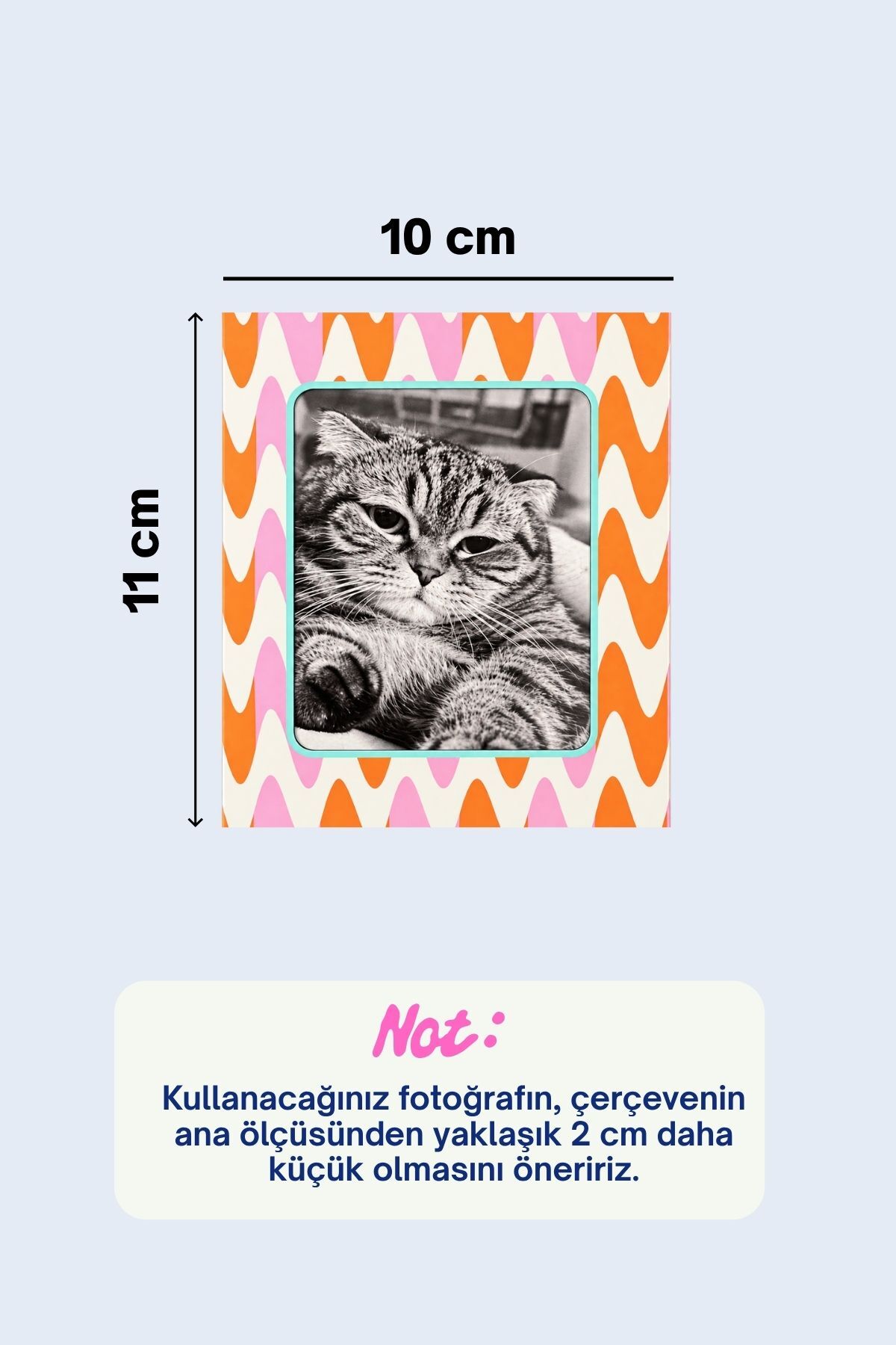 Soyut Dalgalı Magnet Fotoğraf Çerçevesi – Turuncu-Pembe