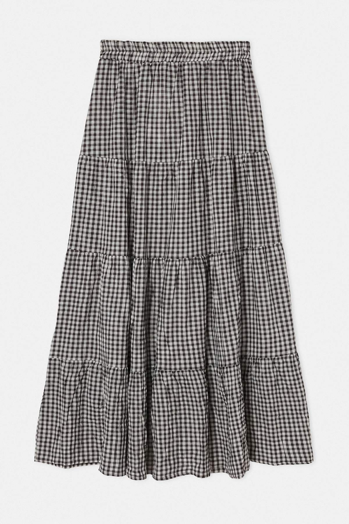 Drop by Trendyolmilla Siyah Pötikare Beli lastikli Uzun Etek TDRSS26ET00072
