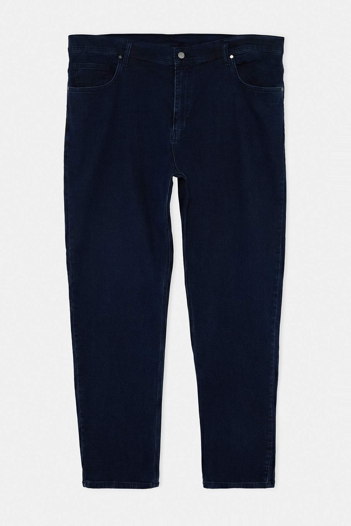 Trendyolmilla Man Büyük Beden Orta Mavi Regular Fit Esnek Kumaş Kot Pantolon Jeans TMNSS26CJ00001