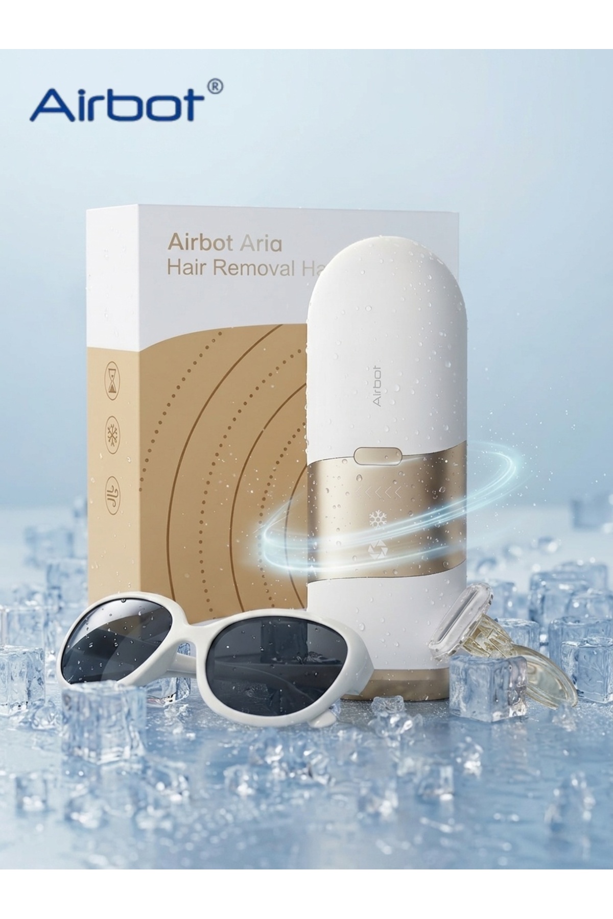 Airbot Laser Hair Removal Device IPL Ice Cooling Technology Hair Removal Machine Champagne Gold