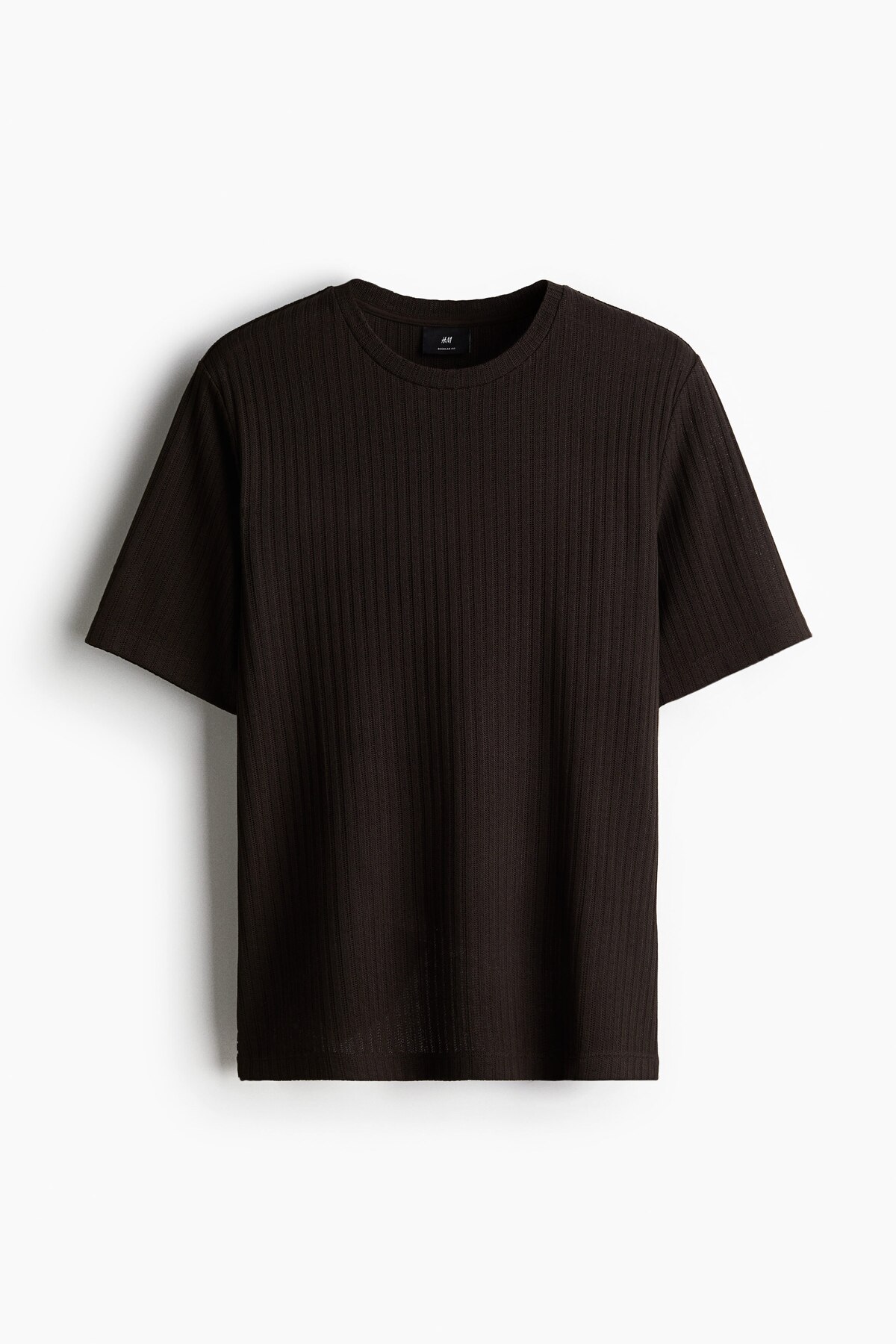 تی‌شرت بافتنی آجدار سایز معمولی اچ اند ام تی شرت H&M