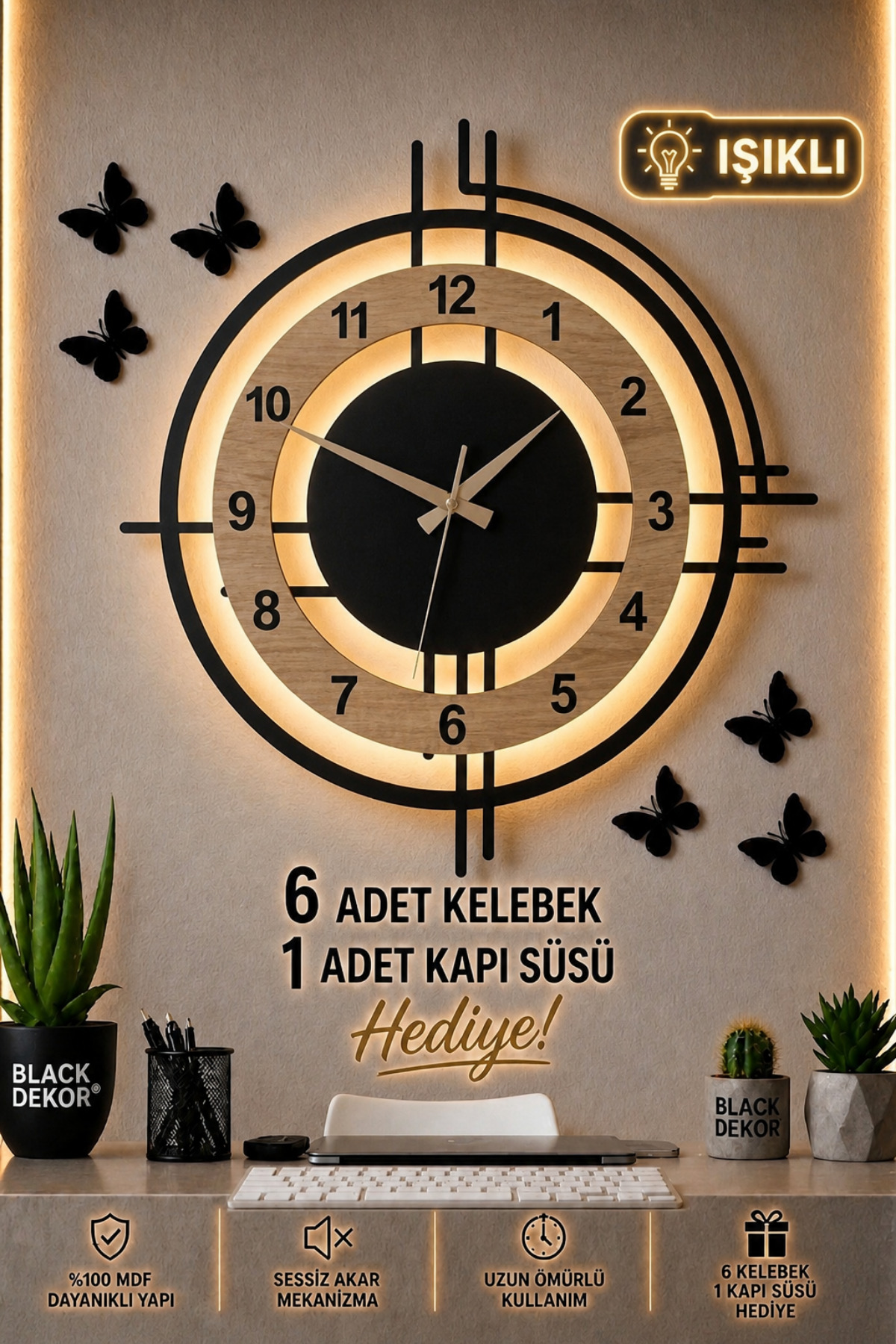 Sonoma Colorful Led Light Wall Clock | Modern And Stylish 50 Cm Decorative Clock