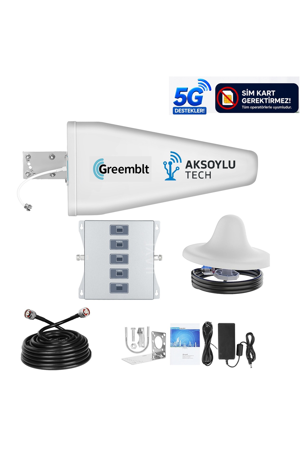 Store 5 Band Gsm Sinyal Güçlendirici Şebeke Telefon Internet Yükseltici Ultra Güç 800 900 1800 2100 2600