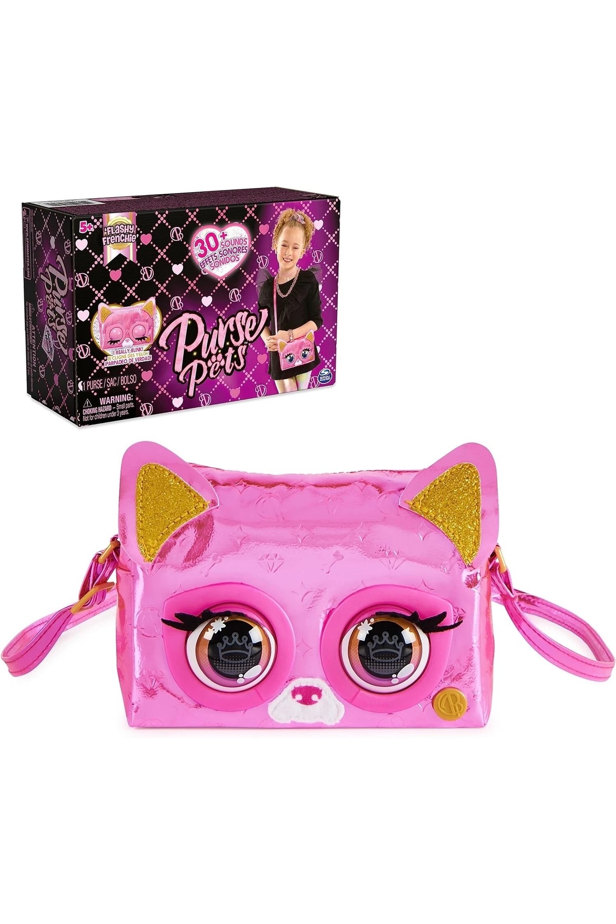 Spinmaster Purse Pets Fransız Bulldog Etkileşimli Göz Parlayan