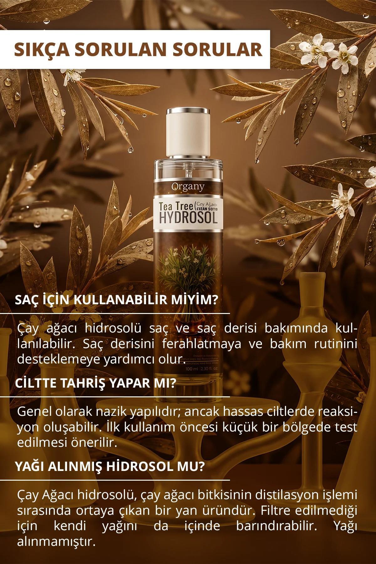 Çay Ağacı Suyu Hidrosolü Yağlı Ciltler için %100 Doğal Arındırıcı Cilt Bakım Toniği Tea Tree Hidrosol 100 ml — OGDSCAM100 — تصویر 4 از 4