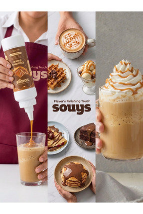 Souys Karamel Aromalı Tatlı Çikolata Sos 300 gr - Waffle & Krep & Pankek & Do...