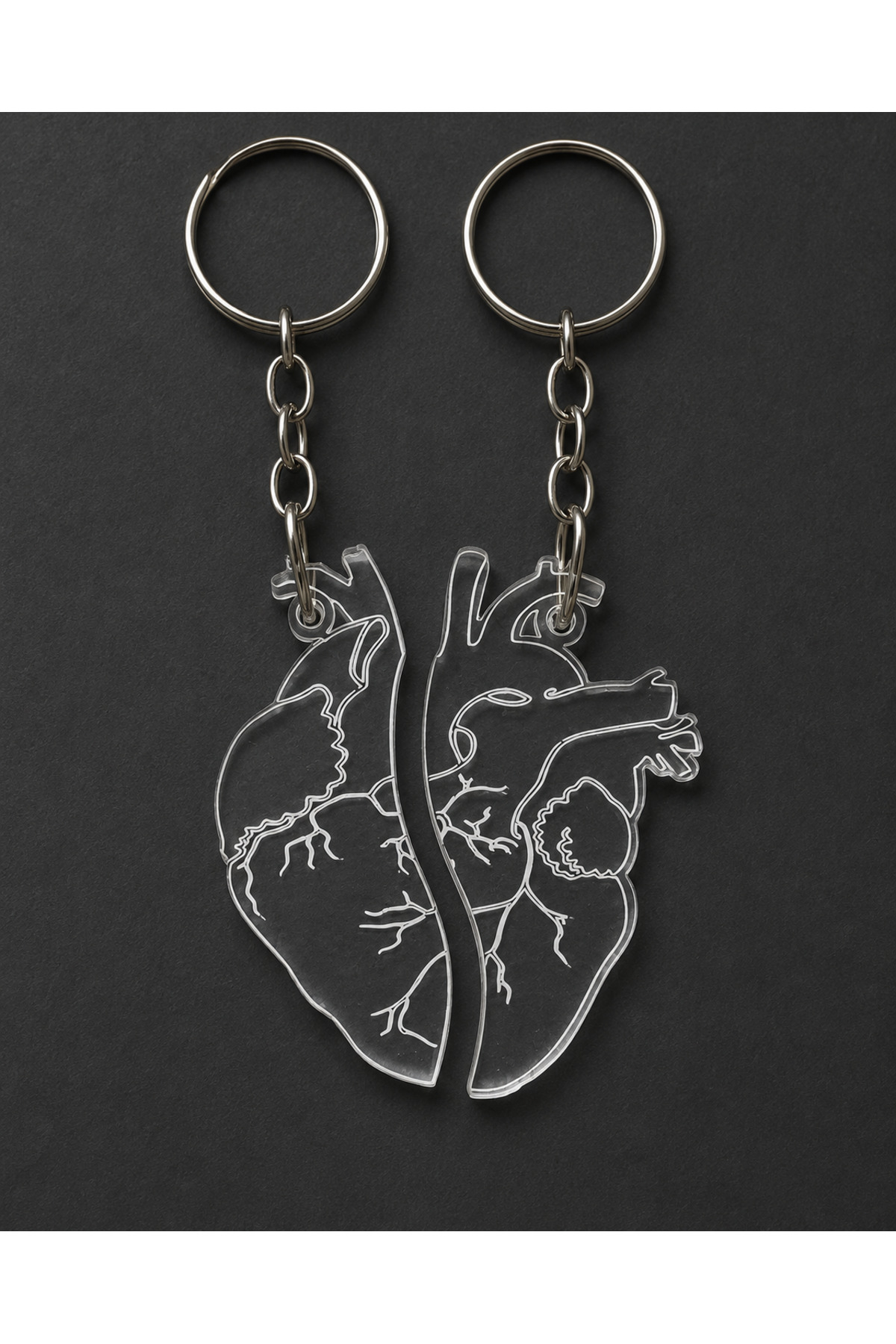 Plexy Anatomical Heart Double Keychain