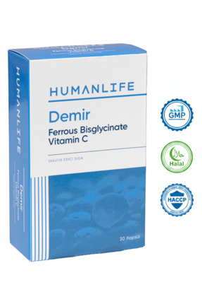 Vitahuman Yüksek Emilimli Demir Bisglisinat & Vitamin C 30 Kapsül