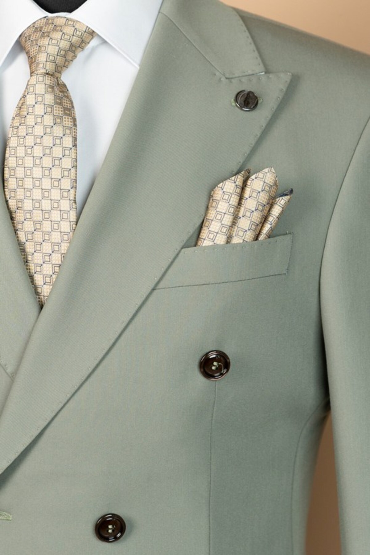 Exclusive Double-Breasted Suit Grey — خاکستری T01-KTA16 — تصویر 3 از 7
