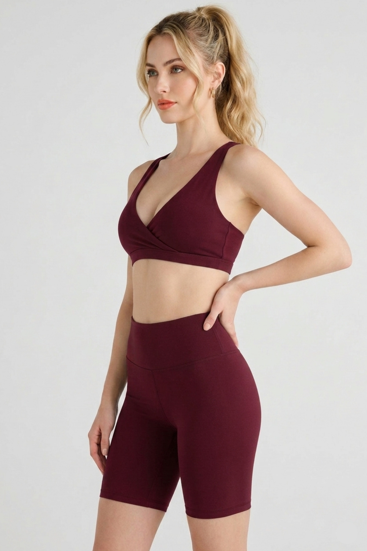 Thestiluxe 4 Yönlü Esnek Yüksek Bel Kısa Tayt Yoga, Spor ve Günlük Kullanım