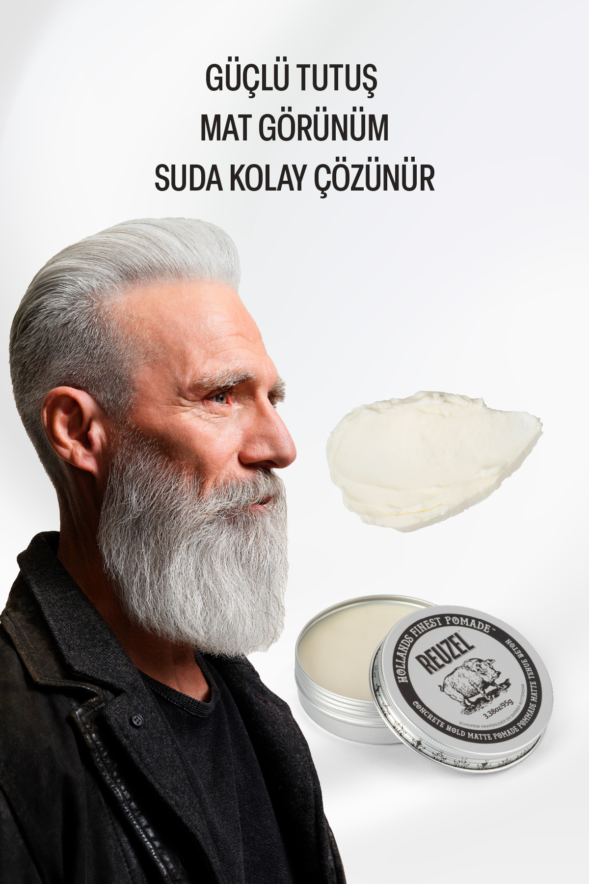 Concrete Hold Matte Pomade Su Bazlı Güçlü Tutucu Dokulandırıcı Mat Wax 35 gr — concrete-hold-matte-pomade-35g-reu099 — تصویر 2 از 6