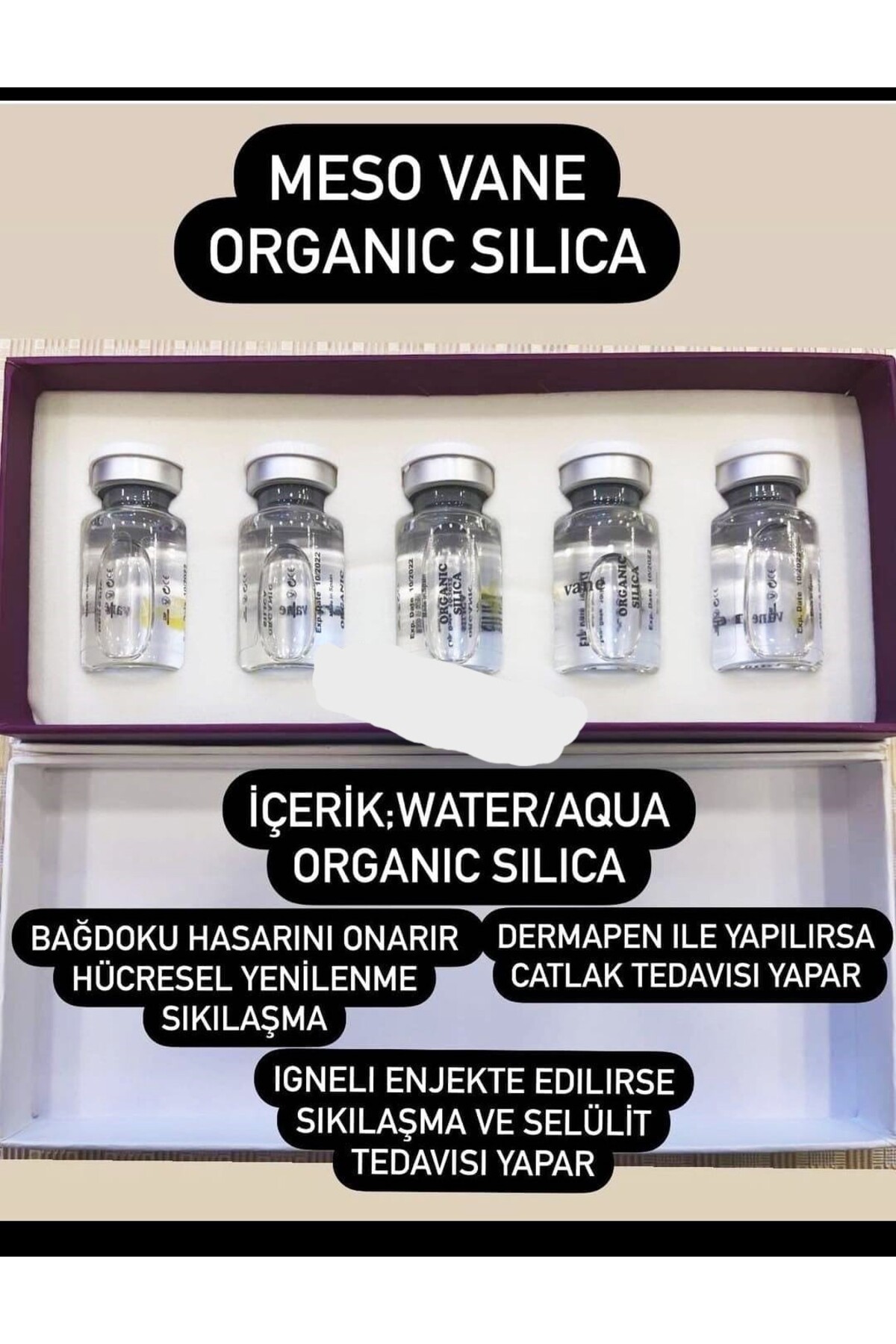Serum Saf Organik Sılıka Mezoterapi Kolajen Tek Flakon 10ml — dvmos47701 — تصویر 6 از 6