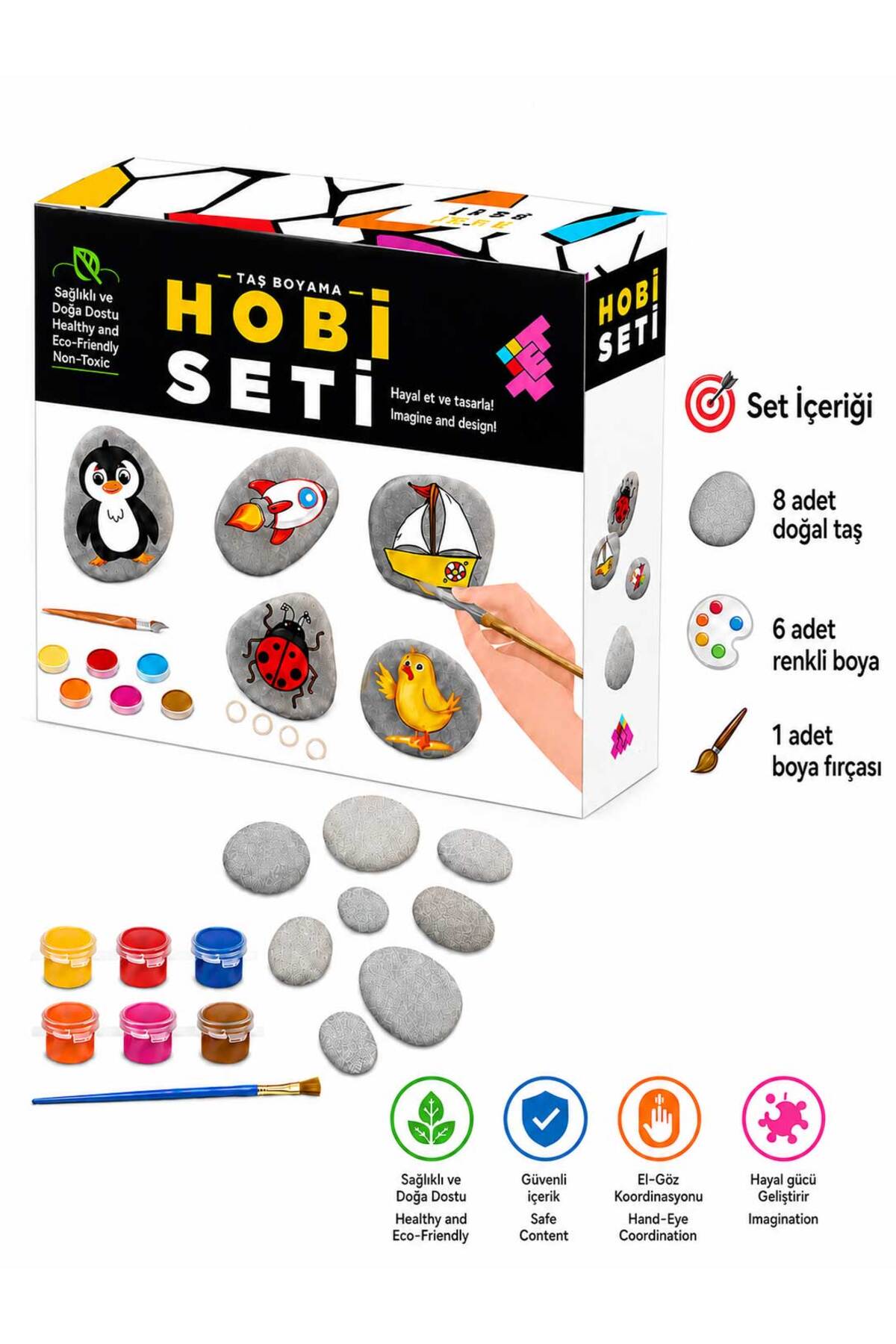 ゆめぴページ5体セット Zet Zeka HOBİ SETİ Taş Boyama Seti 3+ Yaş 1+ Oyuncu - Fiyatı