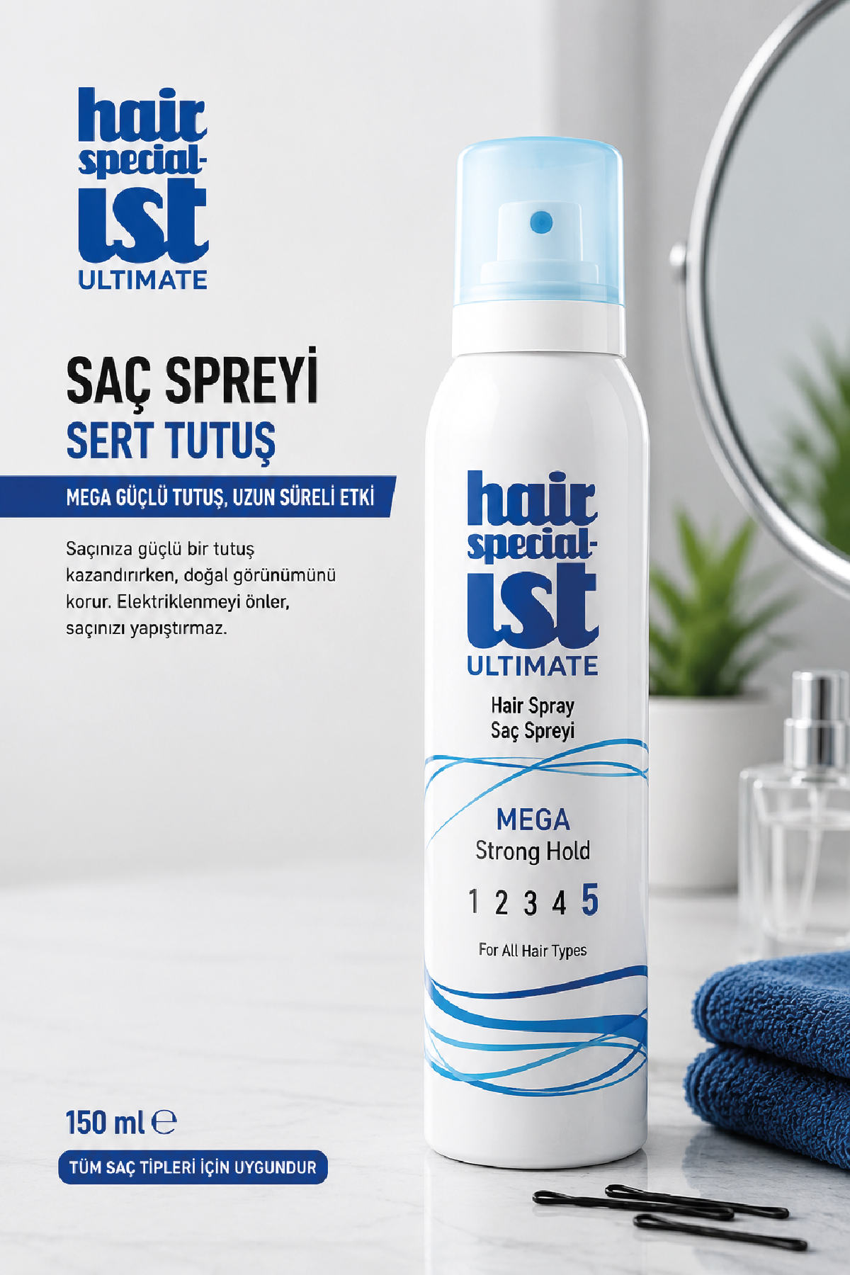 Huncalife Hair Specialist Ultimate Saç Spreyi Ekstra Güçlü Sert Tutuş 150 ml — 8690973702036