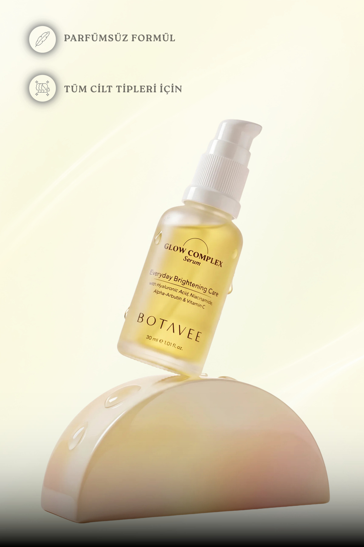 Aydınlatıcı Yüz Serumu - Alpha Arbutin, Niacinamide, C vitamini | Leke Karşıtı Bakım ve Ton Eşitleyici Serum - 30 ml — BOT-GCS-30 — تصویر 7 از 8