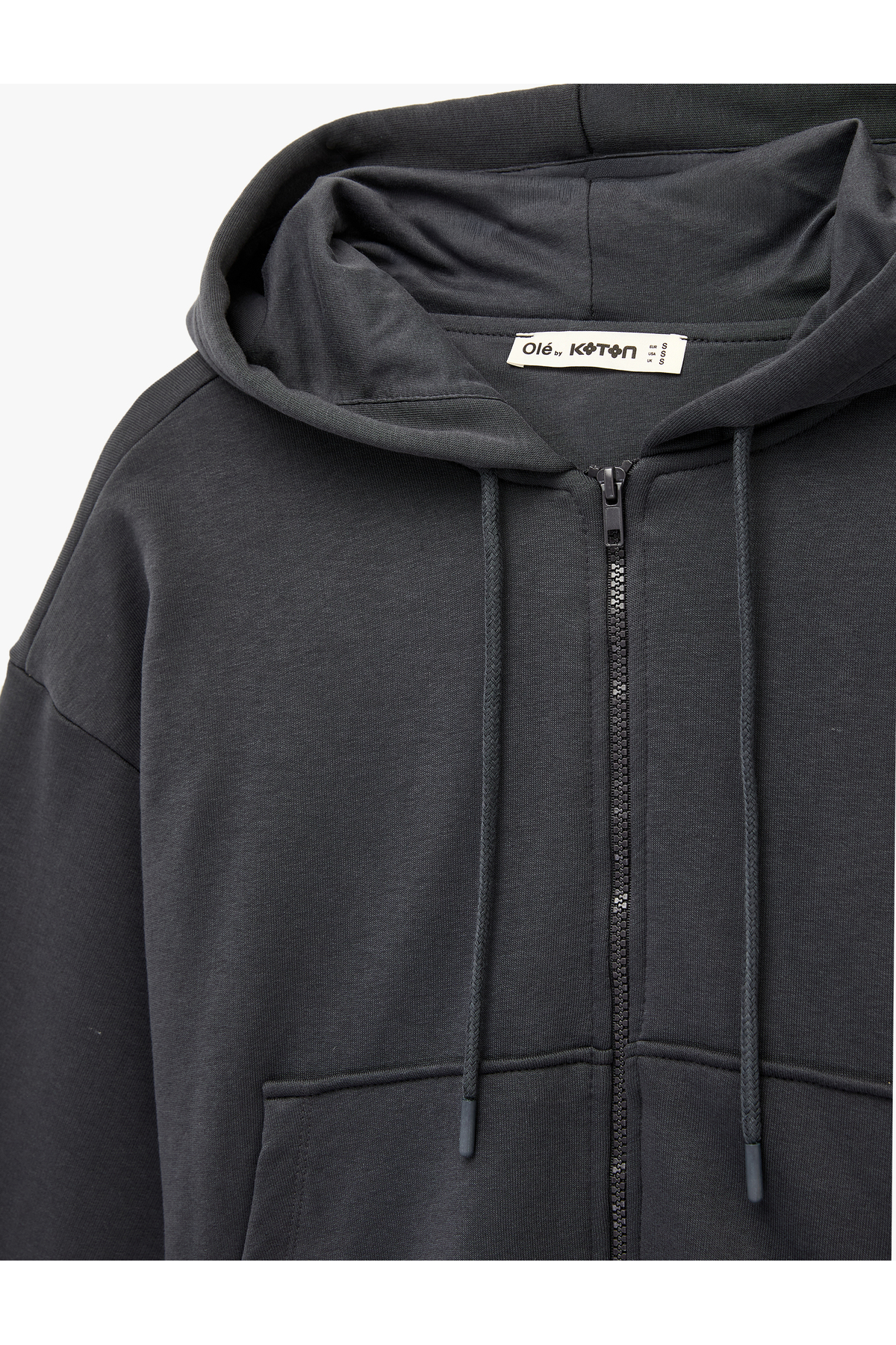 Koton  Rahat Kalıp Uzun Kollu Kanguru Cepli Fermuarlı Kapüşonlu Sweatshirt - Görsel 5