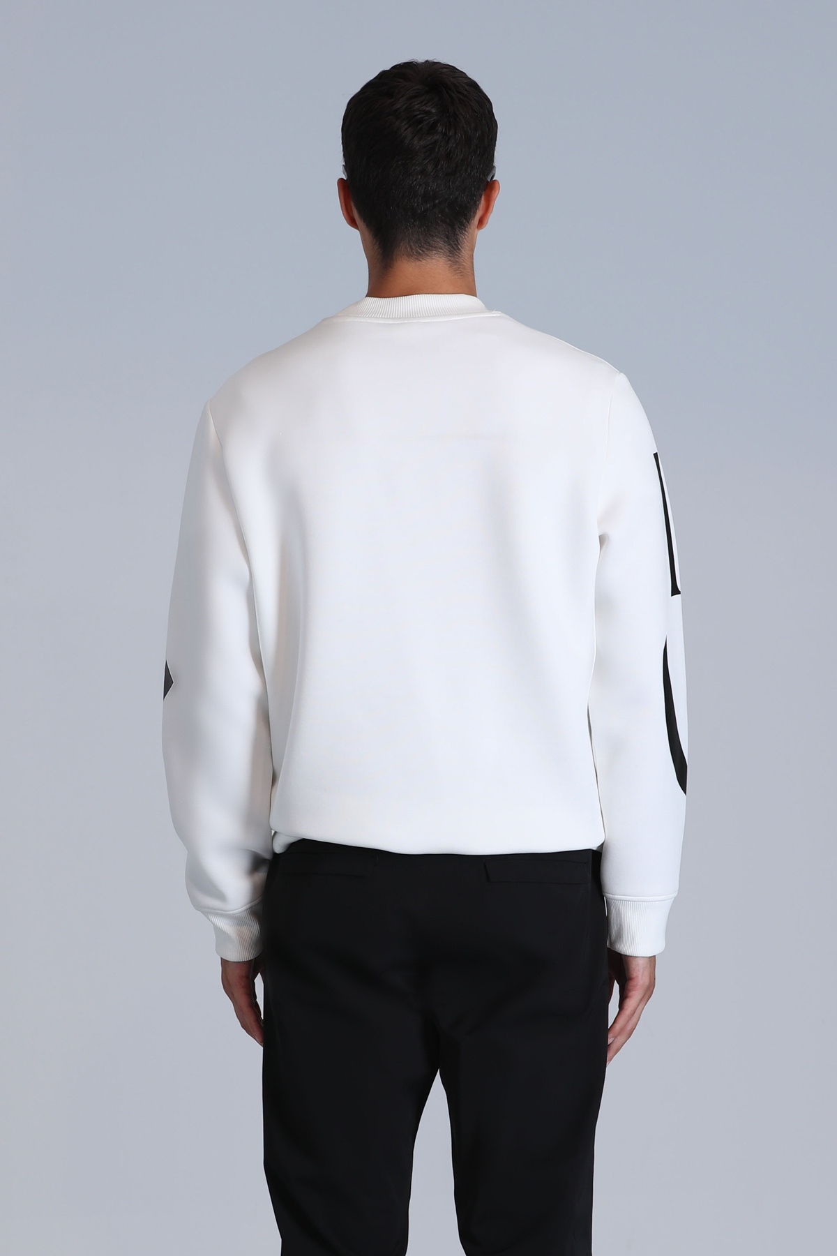 Lufian Frank Erkek Sweatshirt Kırık Beyaz görsel 6