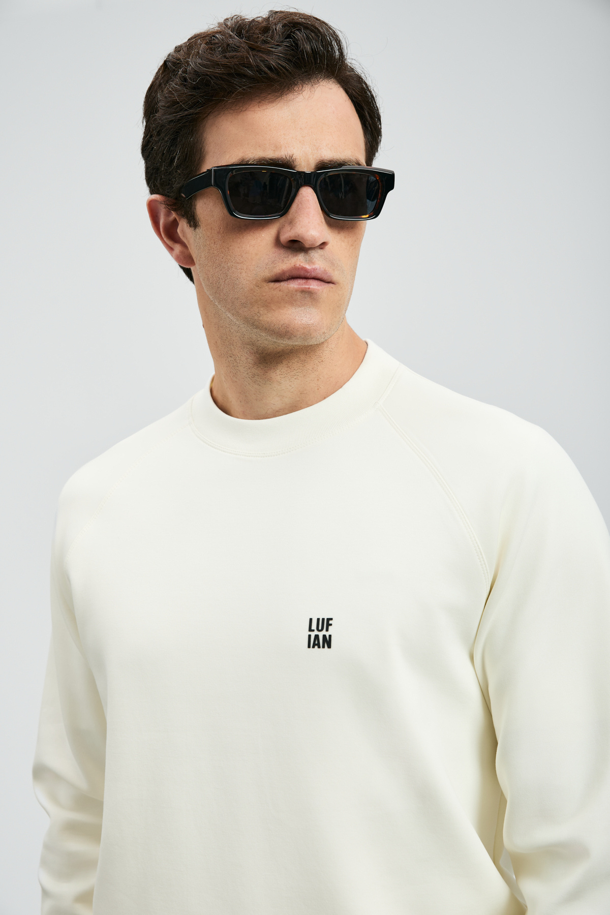 Lufian 112030179 Grant Erkek Sweatshirt BEYAZ görsel 5
