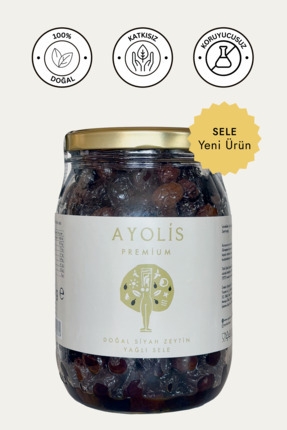 Ayolis Premium Gurme Yağlı Sele Siyah Zeytin M 950 g (Ayolis Zeytinyağlı)