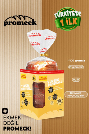 Promeck Yüksek Proteinli Kurkuminli Sarı Buğdaylı Protost Ekmek 365 gr