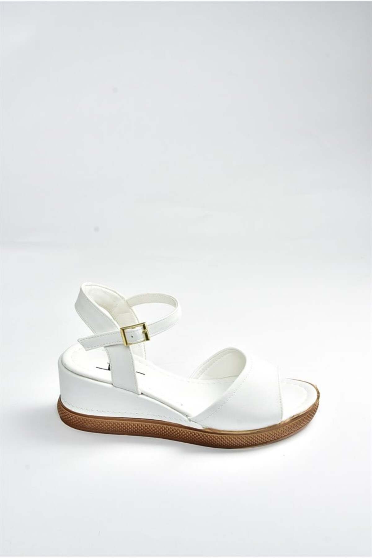 Fox Shoes Beyaz Kadın Dolgu Topuklu Ayakkabı K674605409 görsel 4