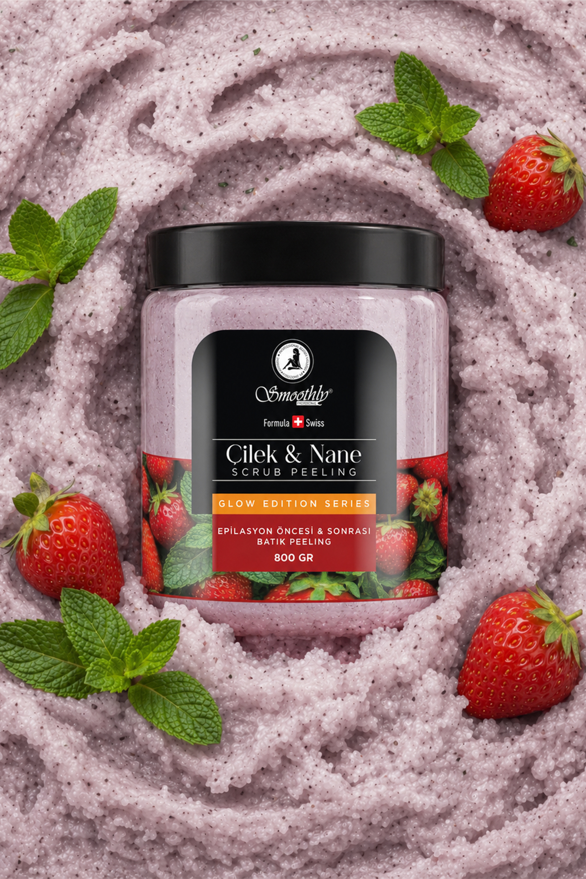 Epilasyon Ağda Sonrası Batık Peeling Çilek Nane Peeling 800ml + Bisküvi Peeling + Tüy Geciktirici — ÇİLEKNANE800BİSKÜVİ200 — تصویر 4 از 4