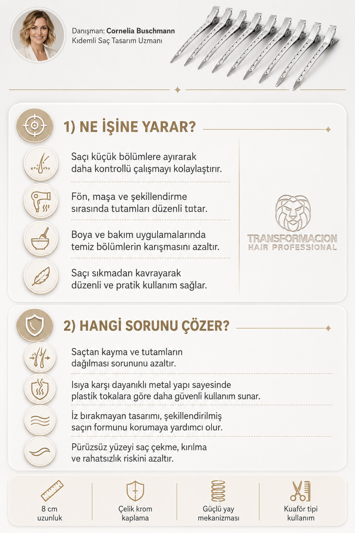 Transformacion Saç Klipsi Metal Toka 12 Adet Absolute Design 718288 görsel 4
