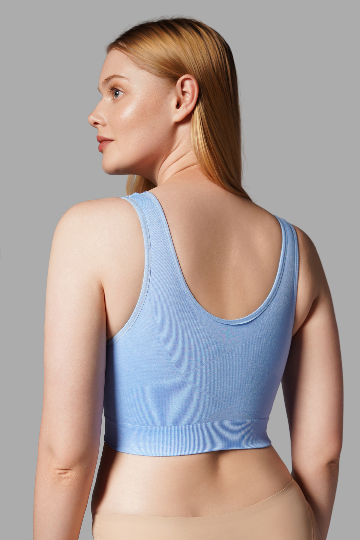 FİT WOMEN Göğüs Toparlayıcı Dikişsiz Seamless Büstiyer Korse, Kalın Askılı Pedsiz Balensiz Toparlayıcı Sütyen 5050 görsel 7