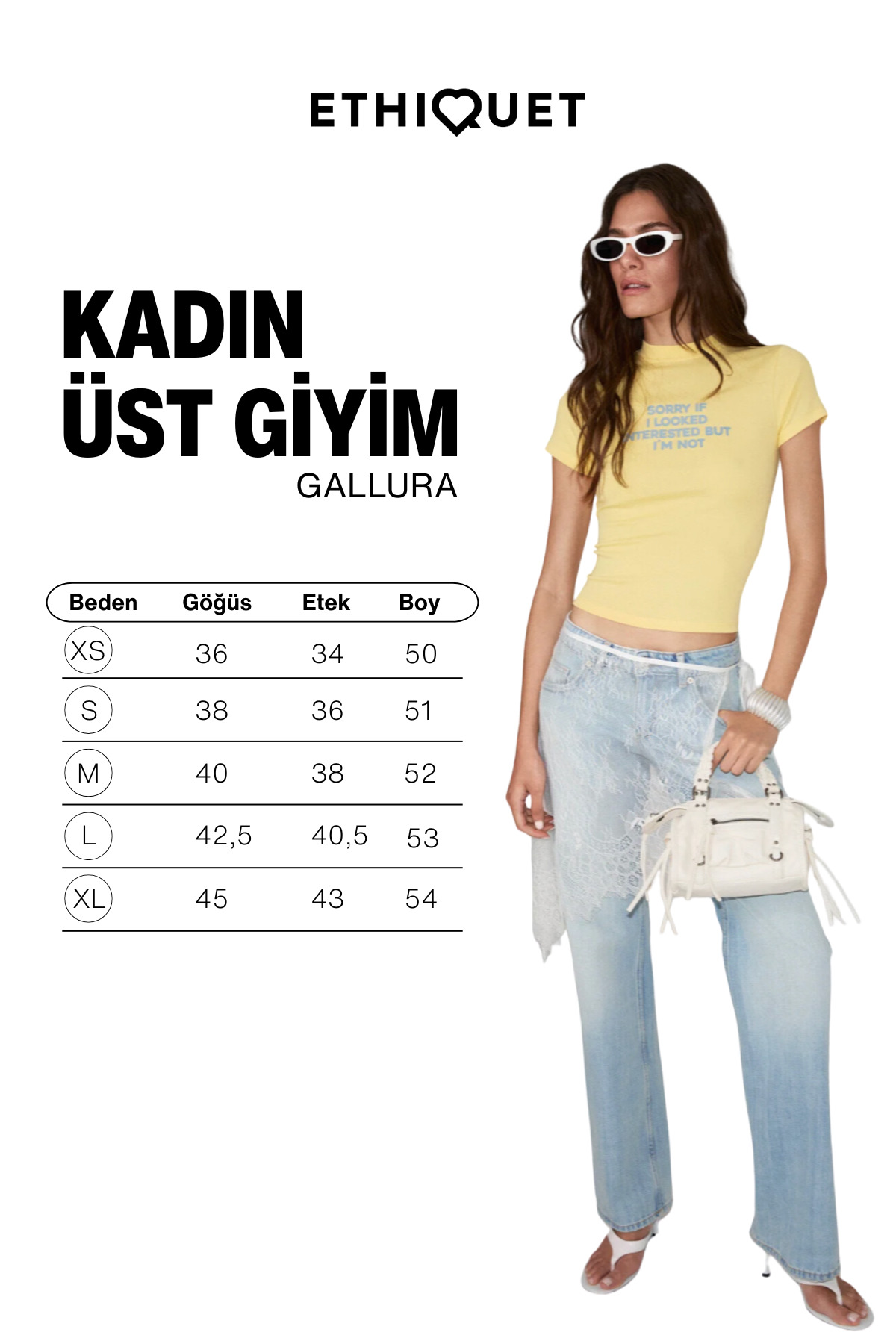 GALLURA Kadın Yumuşak Ve Esnek Kumaşlı Baskı Detaylı Yuvarlak Yakalı Kısa Kol Sarı T-Shirt 6