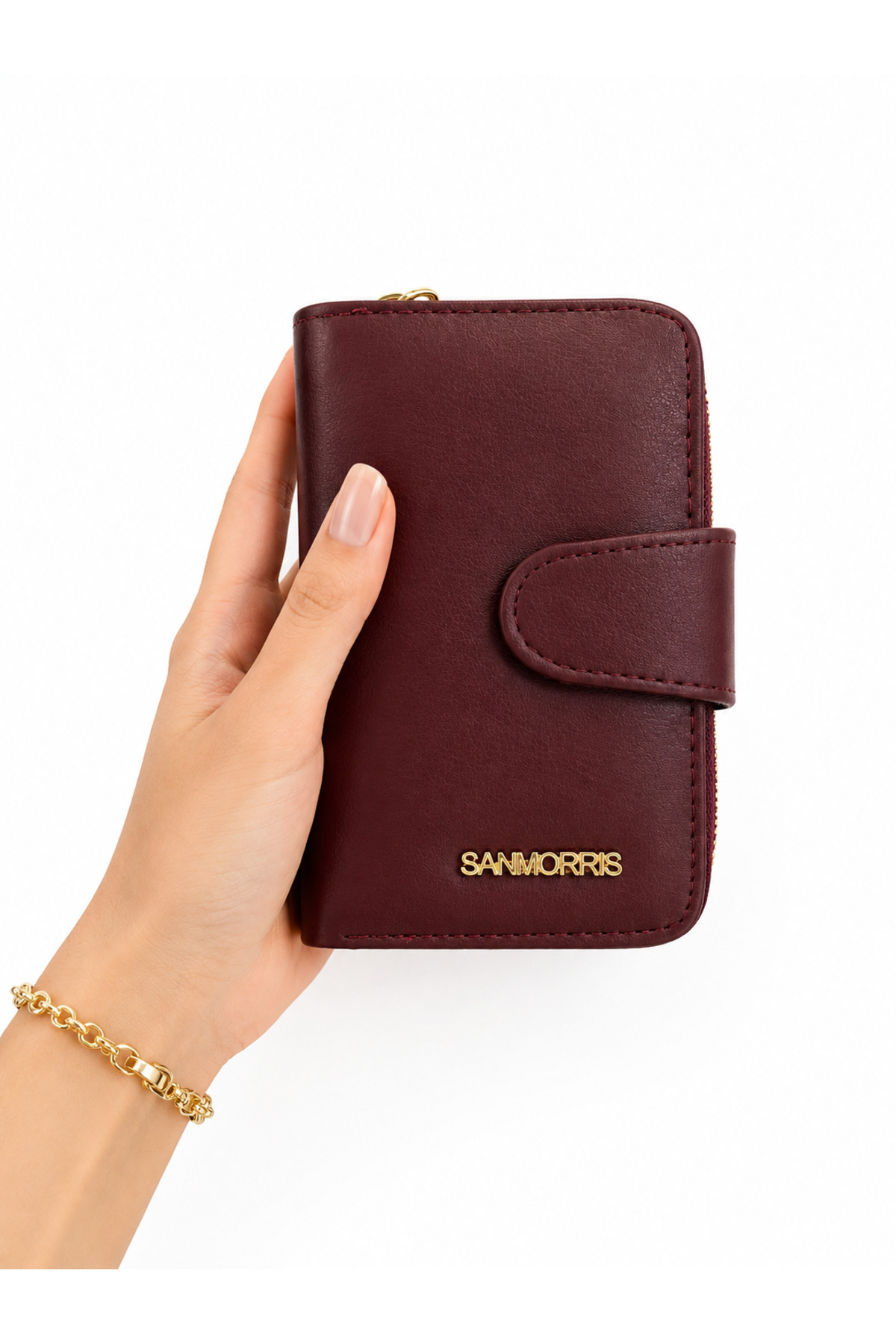 Women's Stylish Faux Leather Wallet with Zipper and Snap Split S-2003
